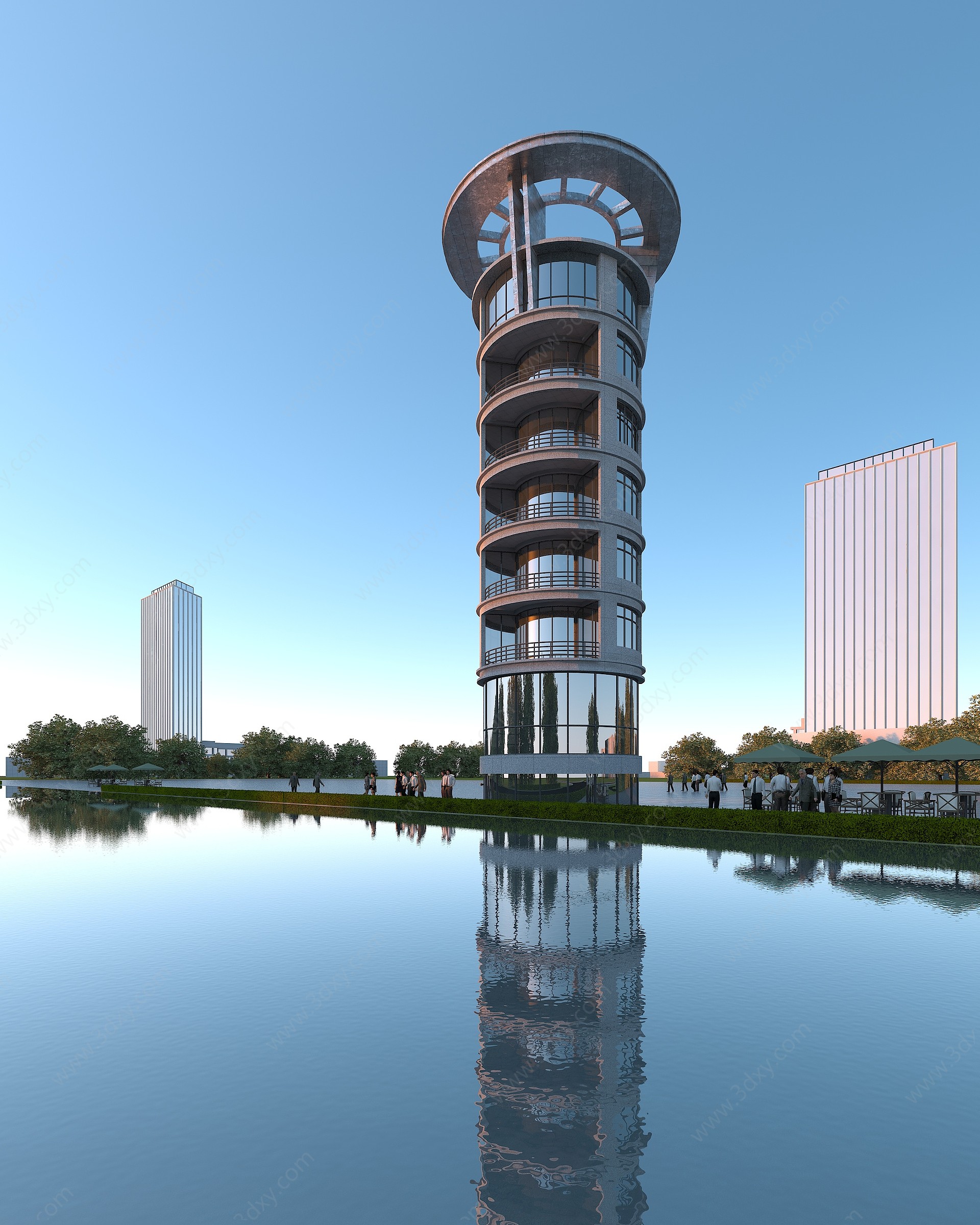 现代塔楼3D模型