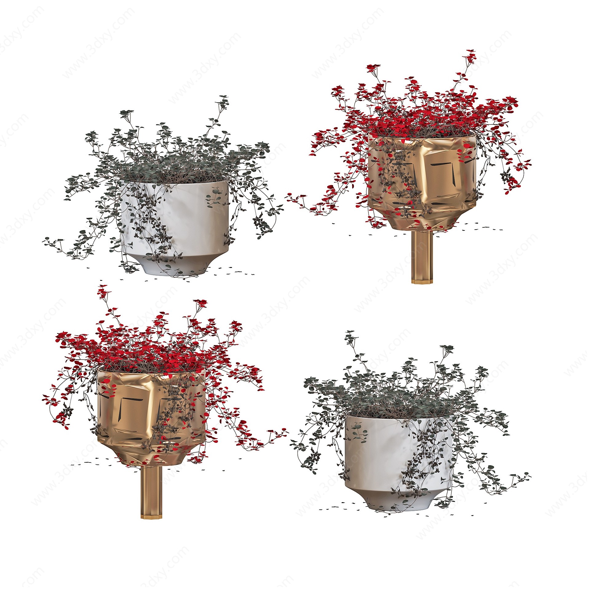 现代植物盆栽花卉3D模型