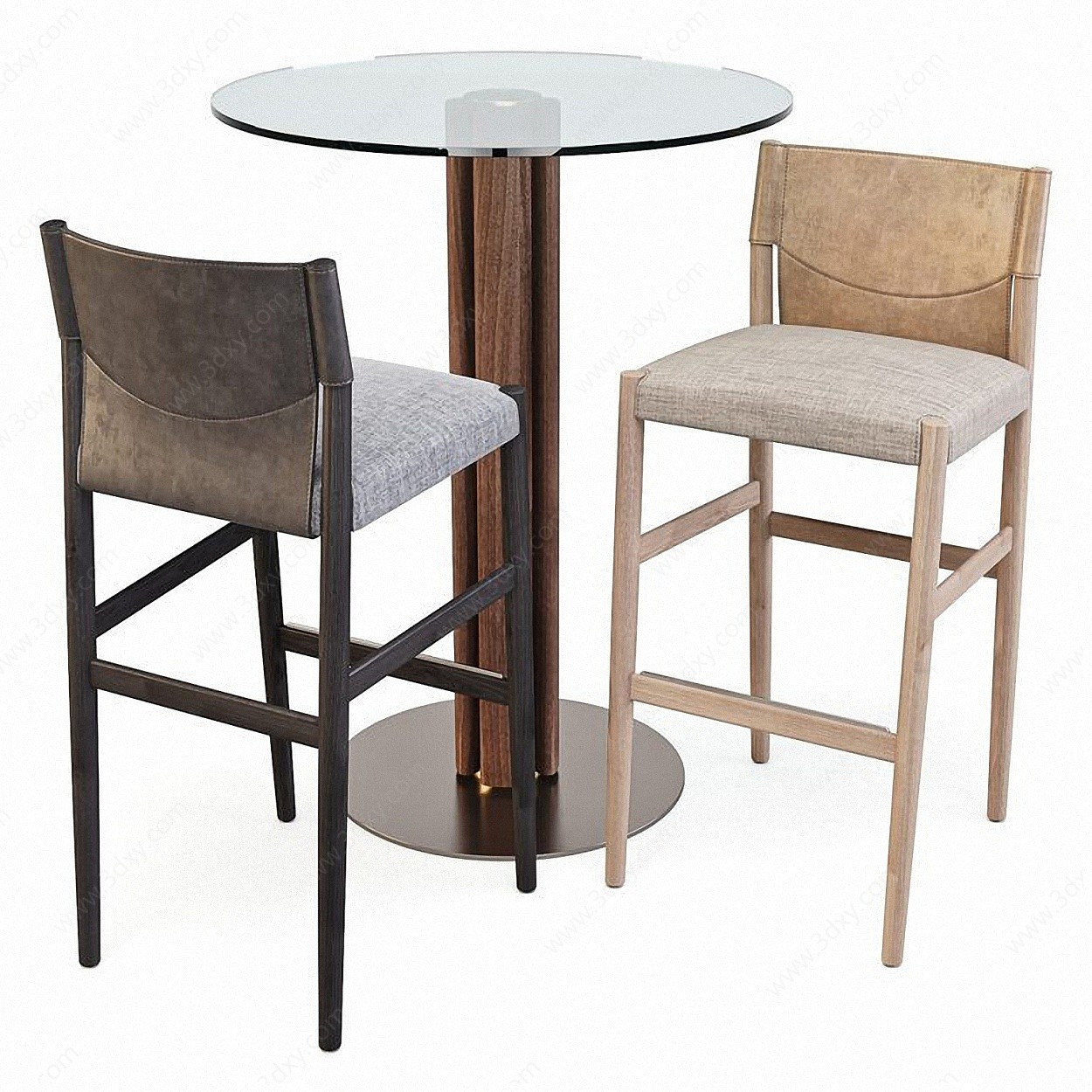 北欧吧椅吧桌3D模型
