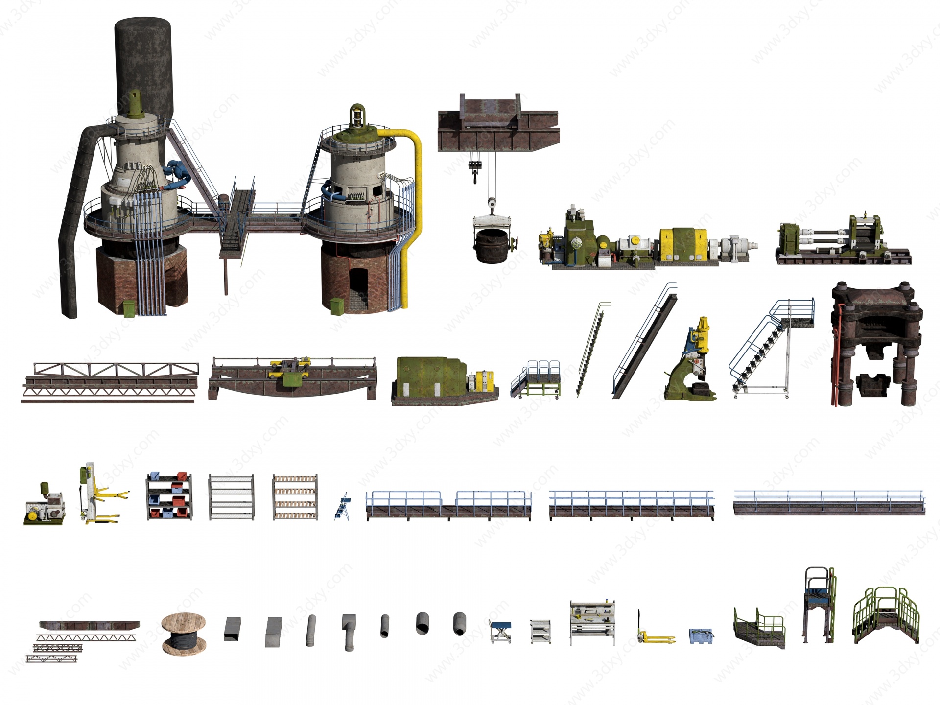 工业设备机器货架工具3D模型