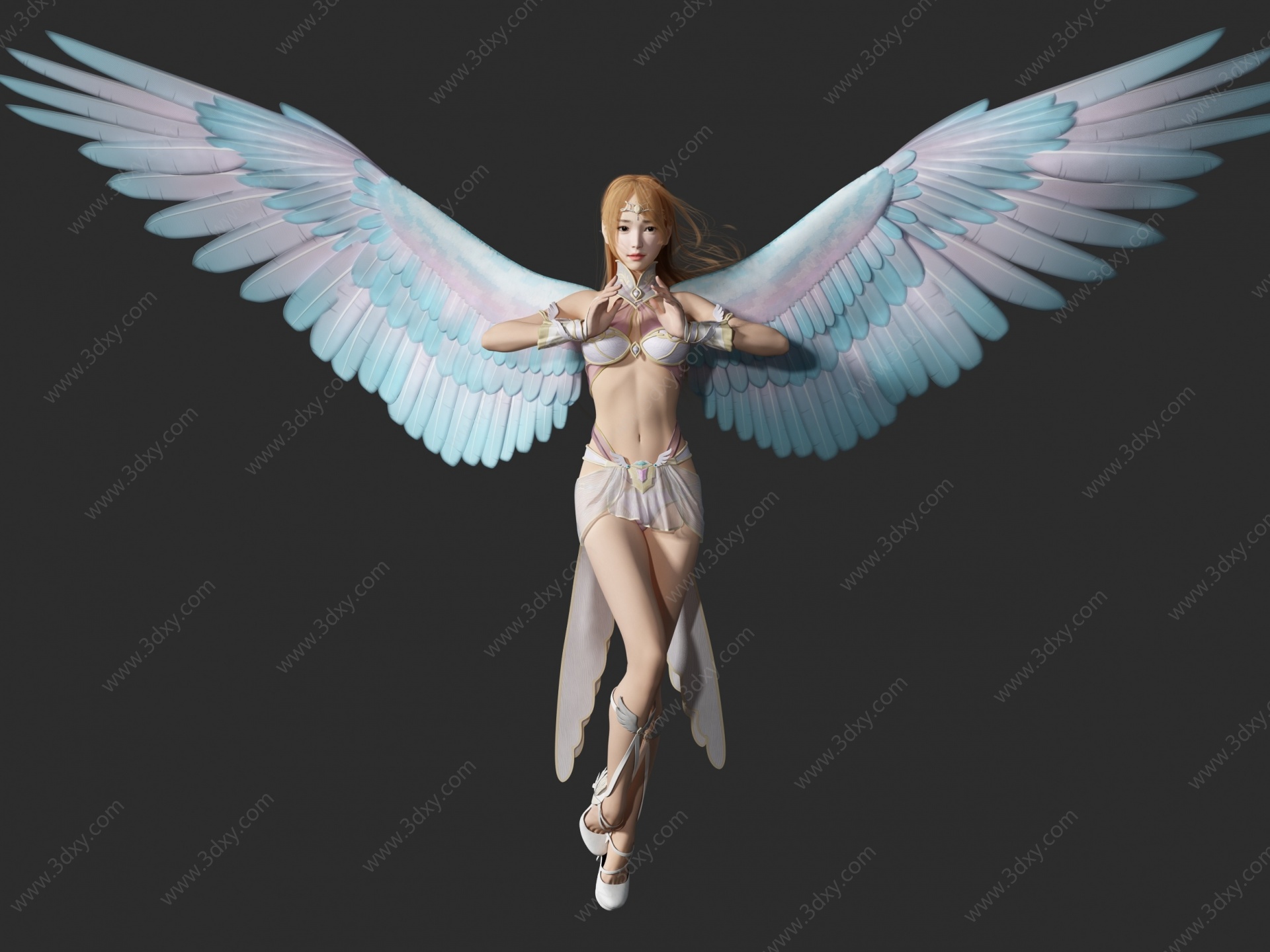 现代风格天使美女人物3D模型
