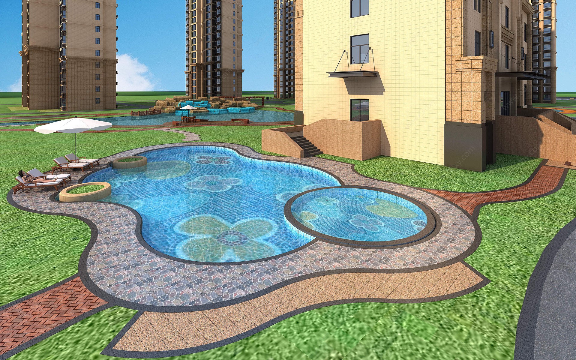 景观泳池3D模型