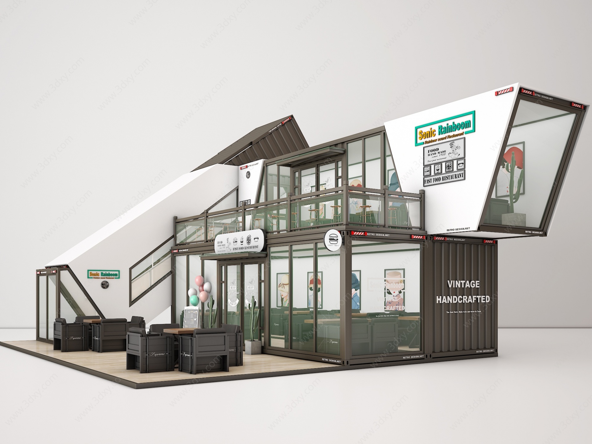 集装箱售货亭咖啡厅3D模型