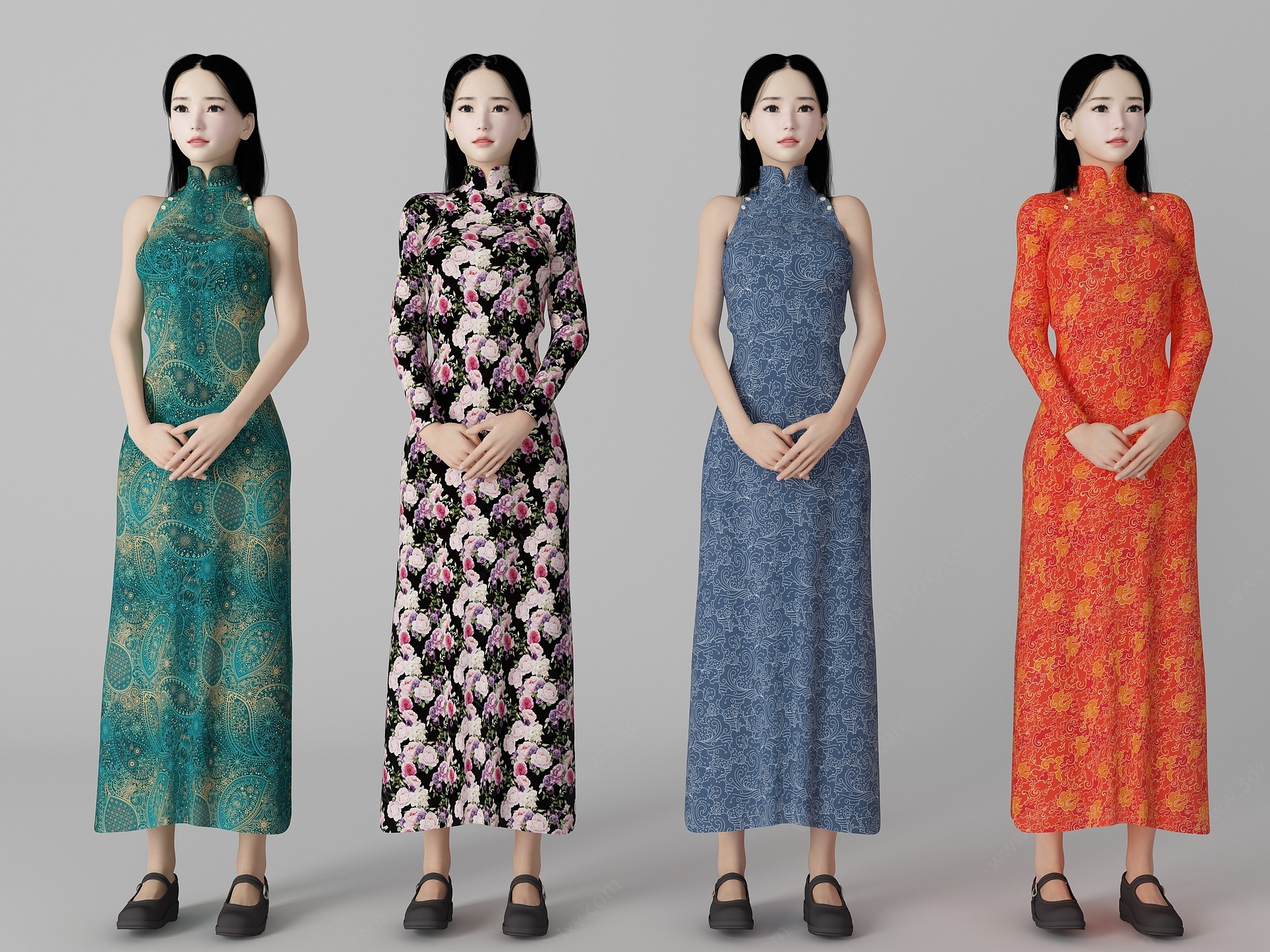 旗袍女人3D模型