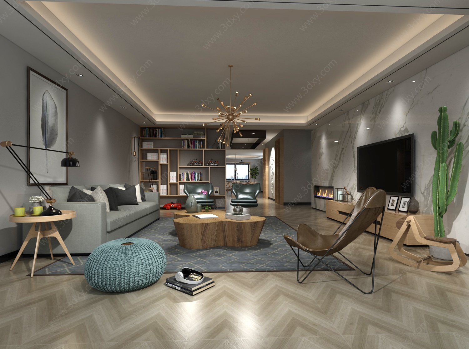 现代风格客厅-Modernstyle3D模型