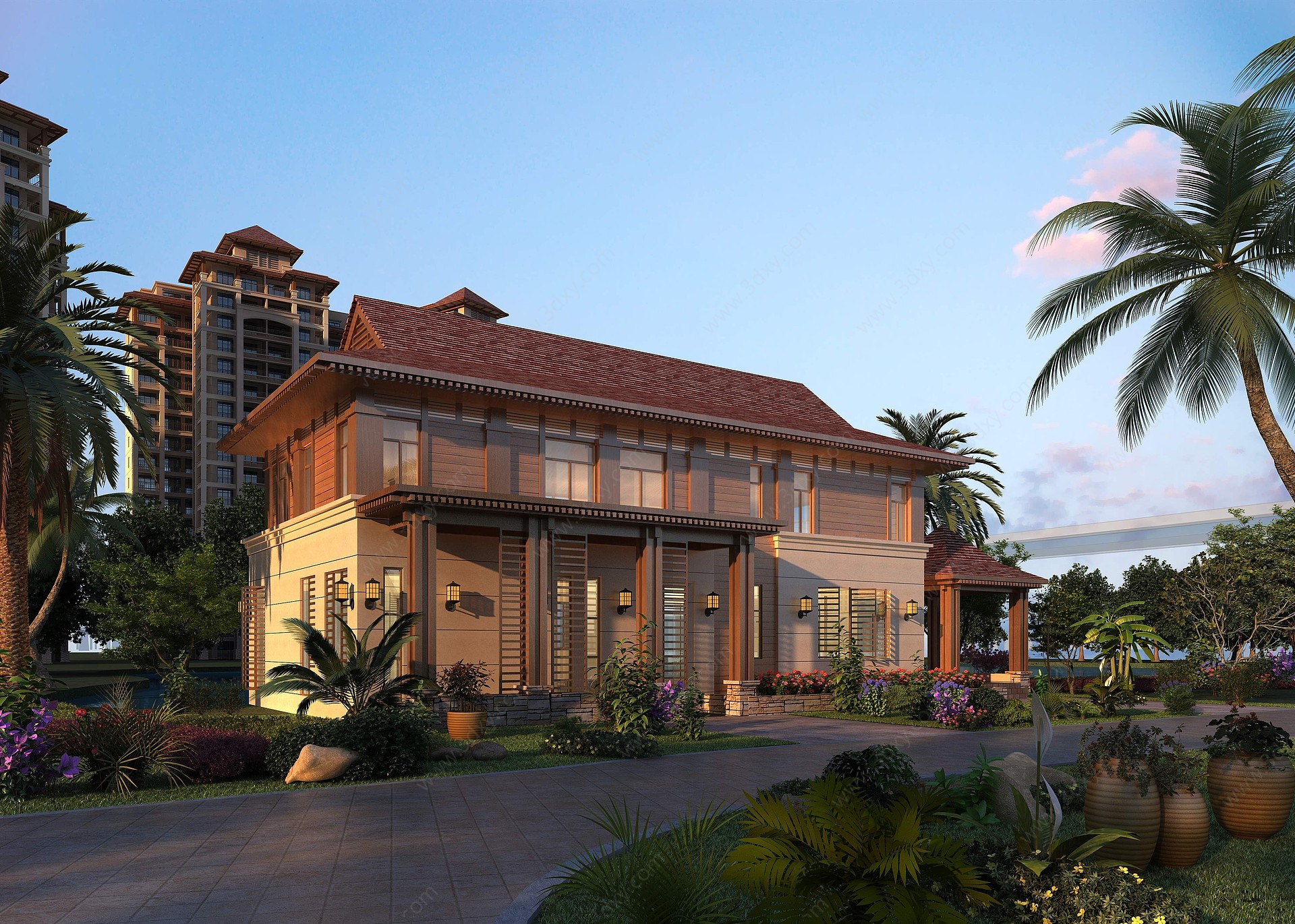 东南亚风格别墅3D模型