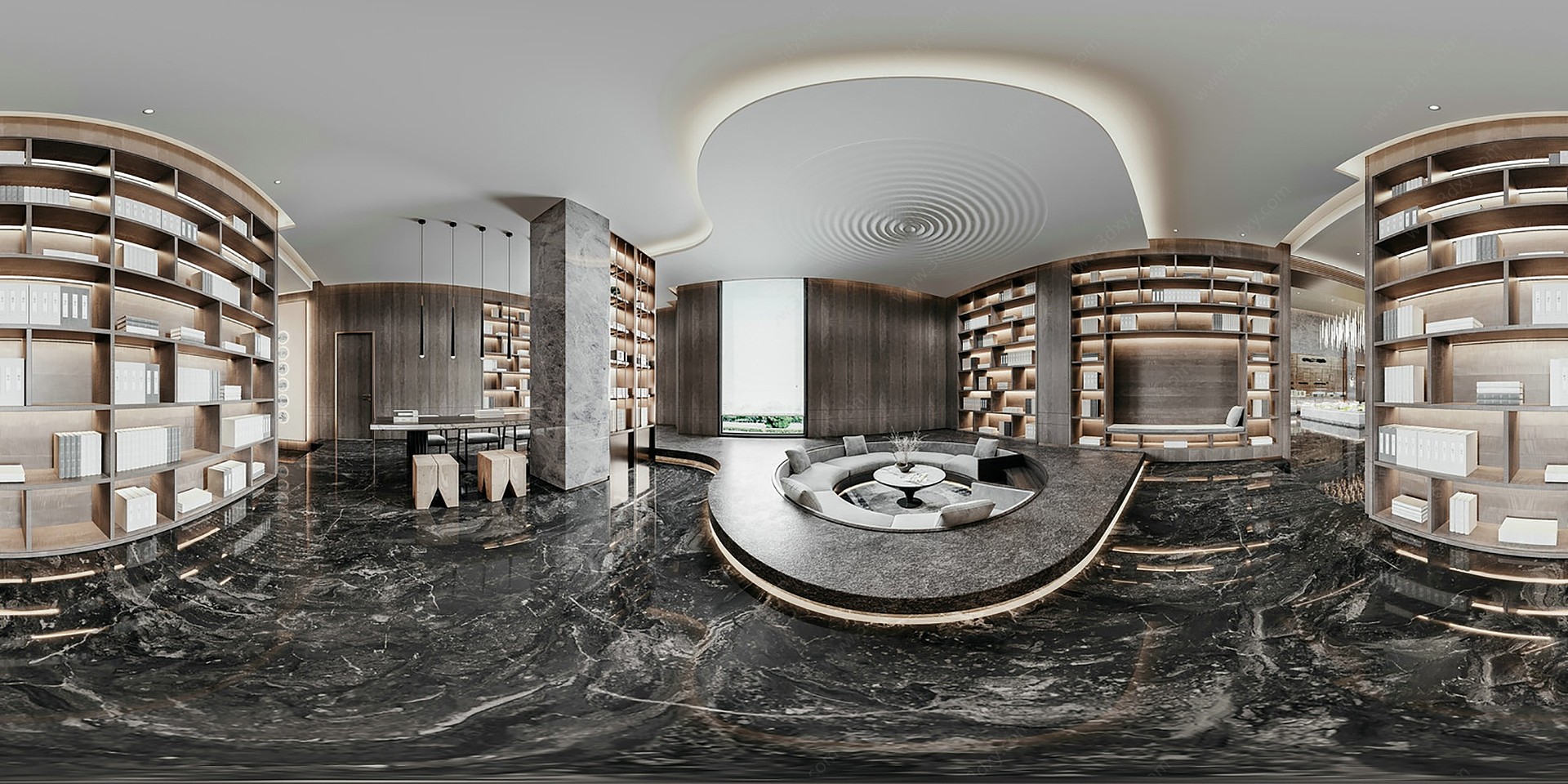 新中式客厅茶室会客室3D模型
