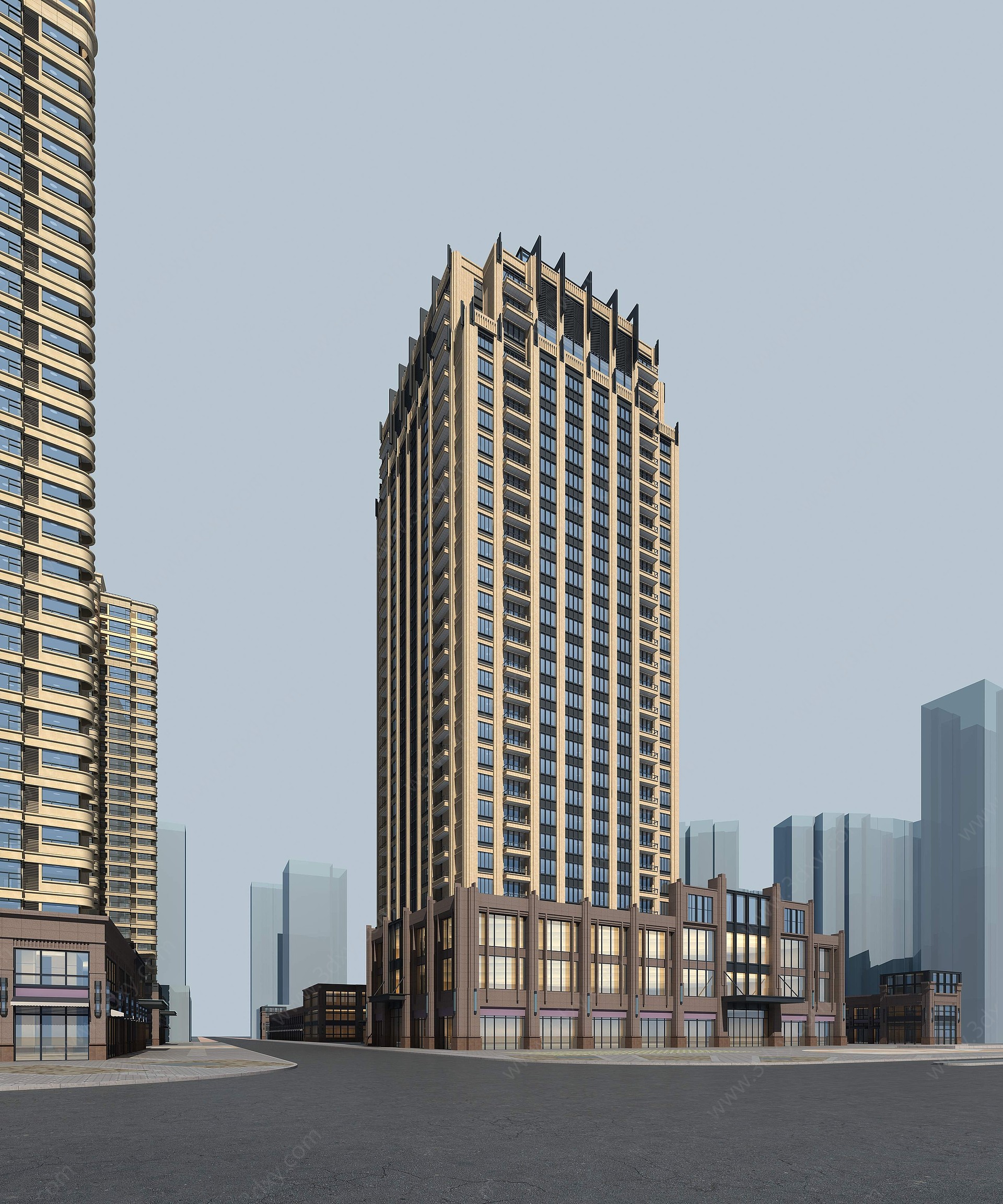 新古典办公楼酒店3D模型
