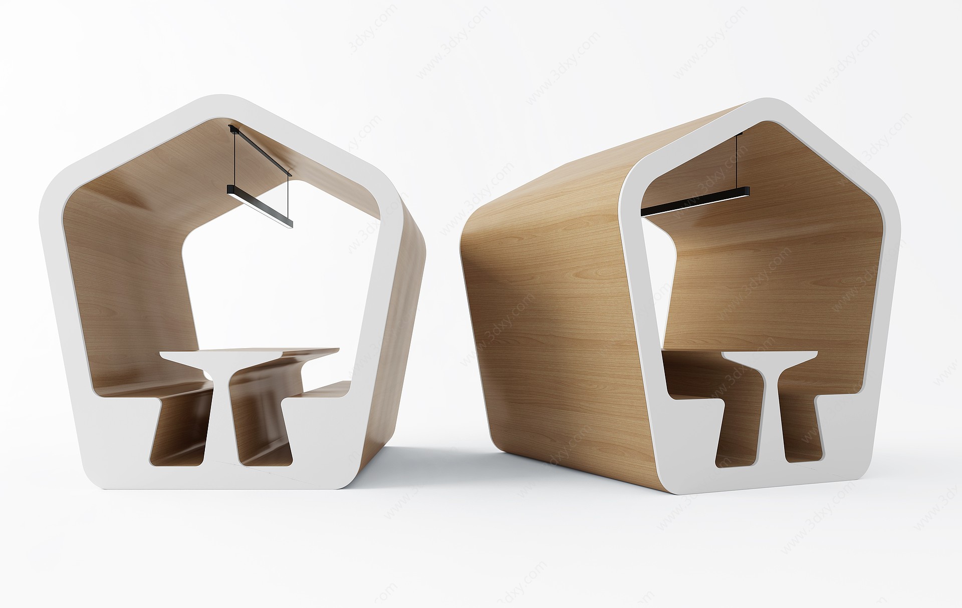 创意休闲小亭餐桌椅3D模型
