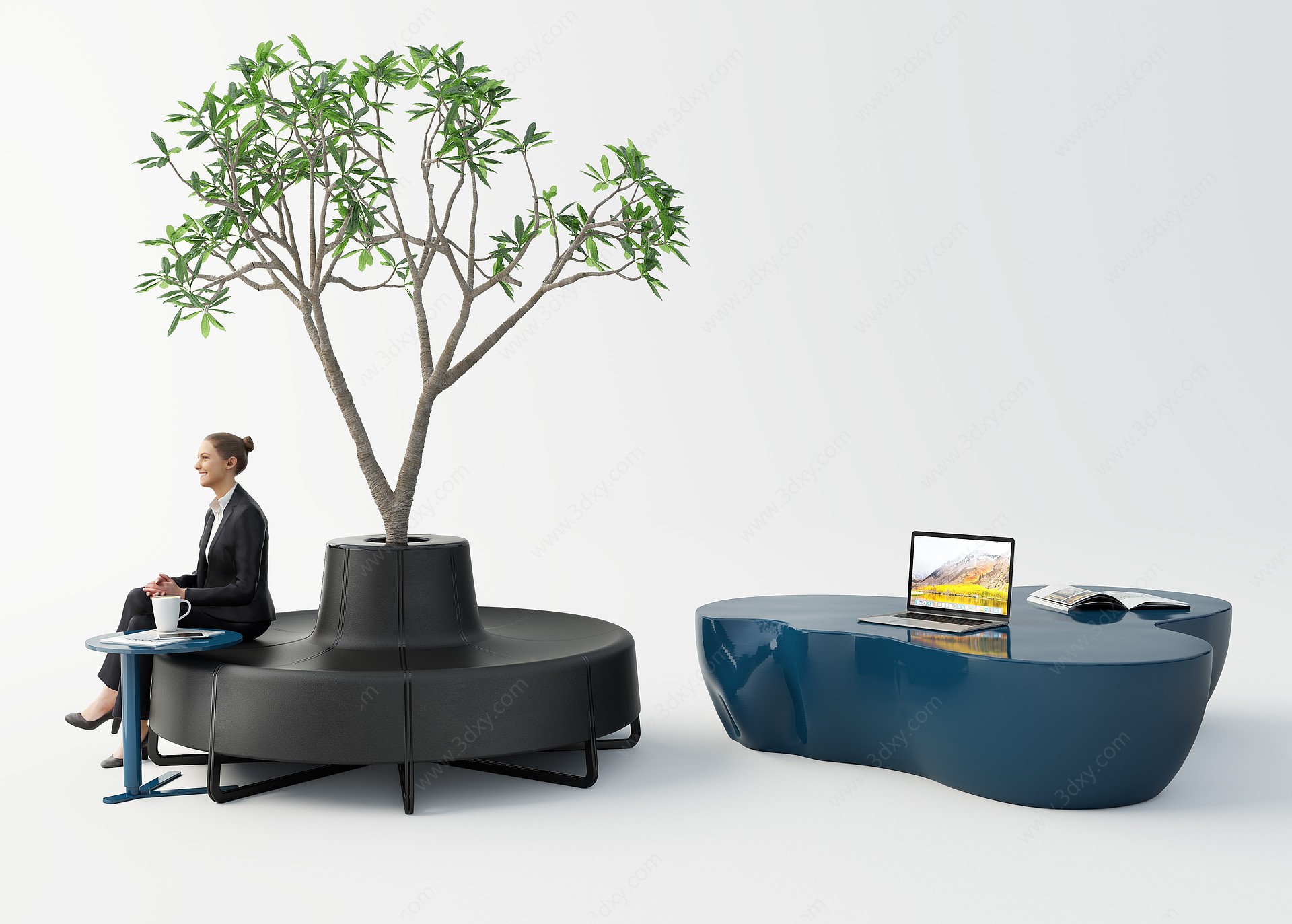现代室内外休闲桌椅3D模型