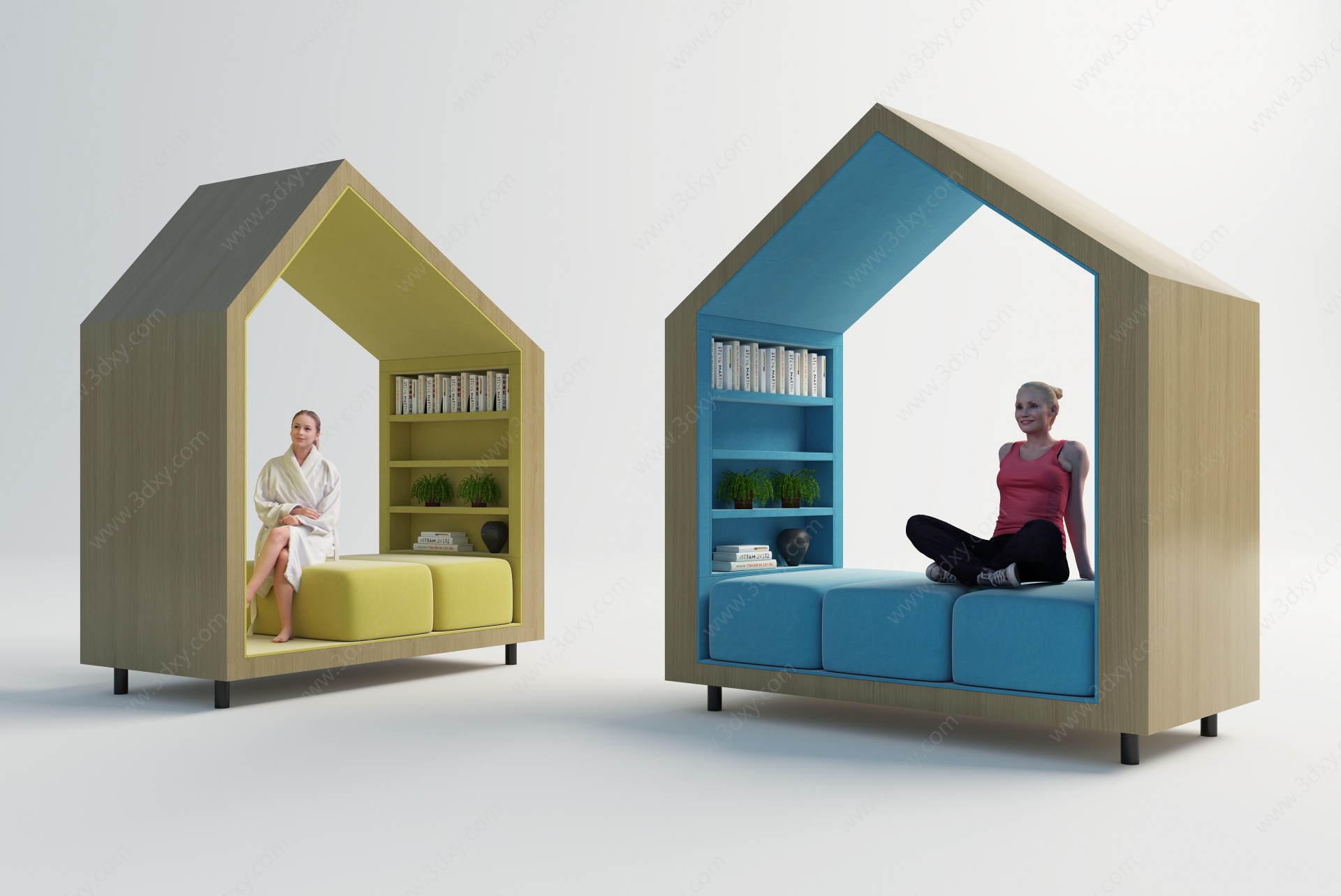 现代休息小房子3D模型