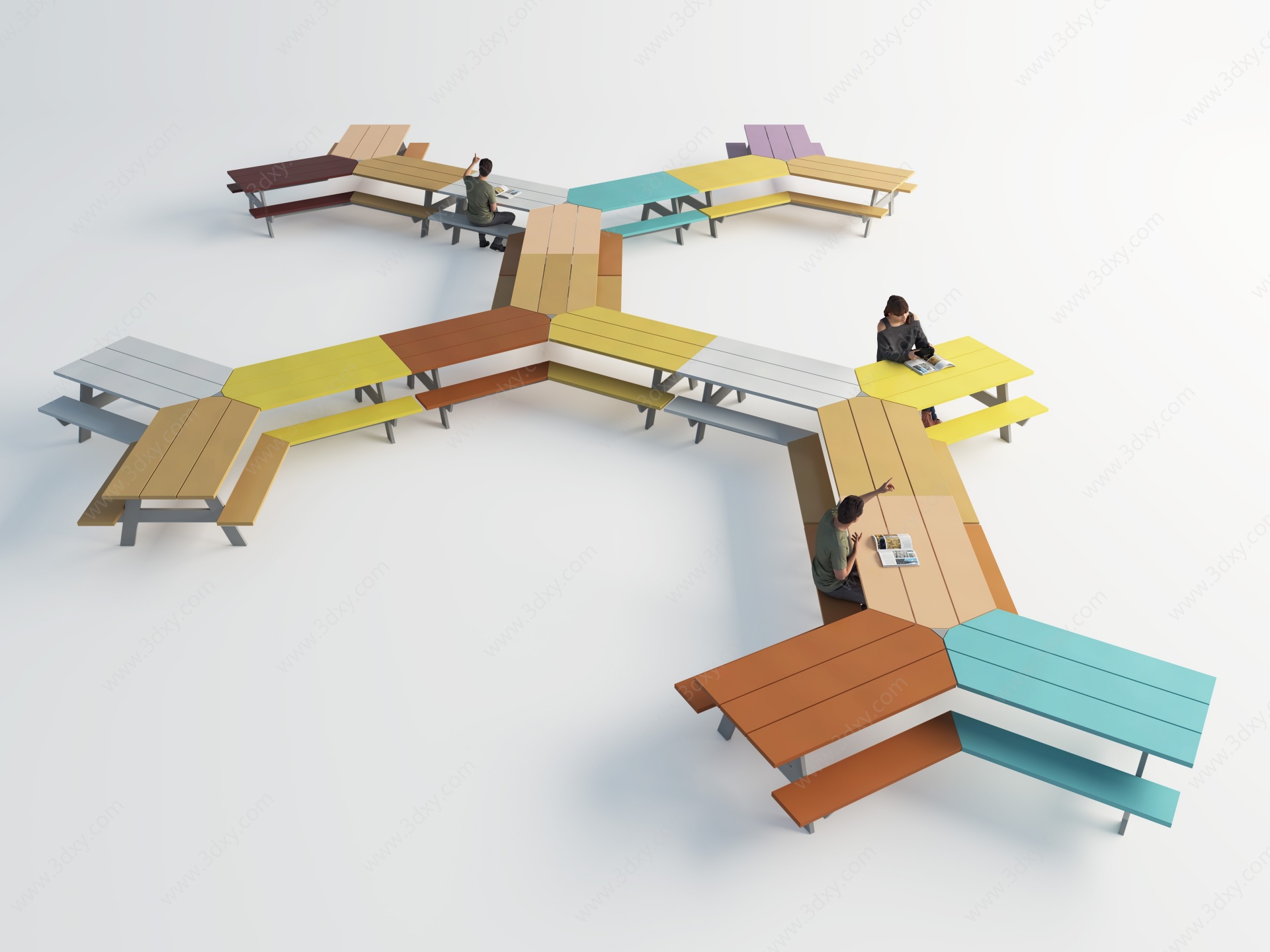 室外休闲桌椅3D模型