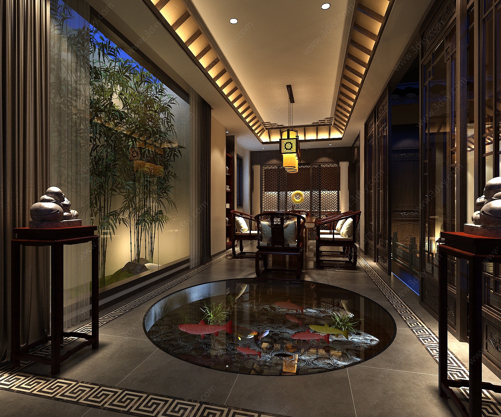 中式风格茶室3D模型