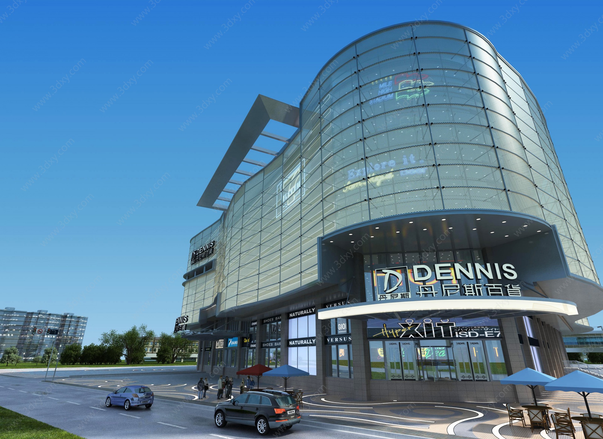 现代商业购物中心3D模型