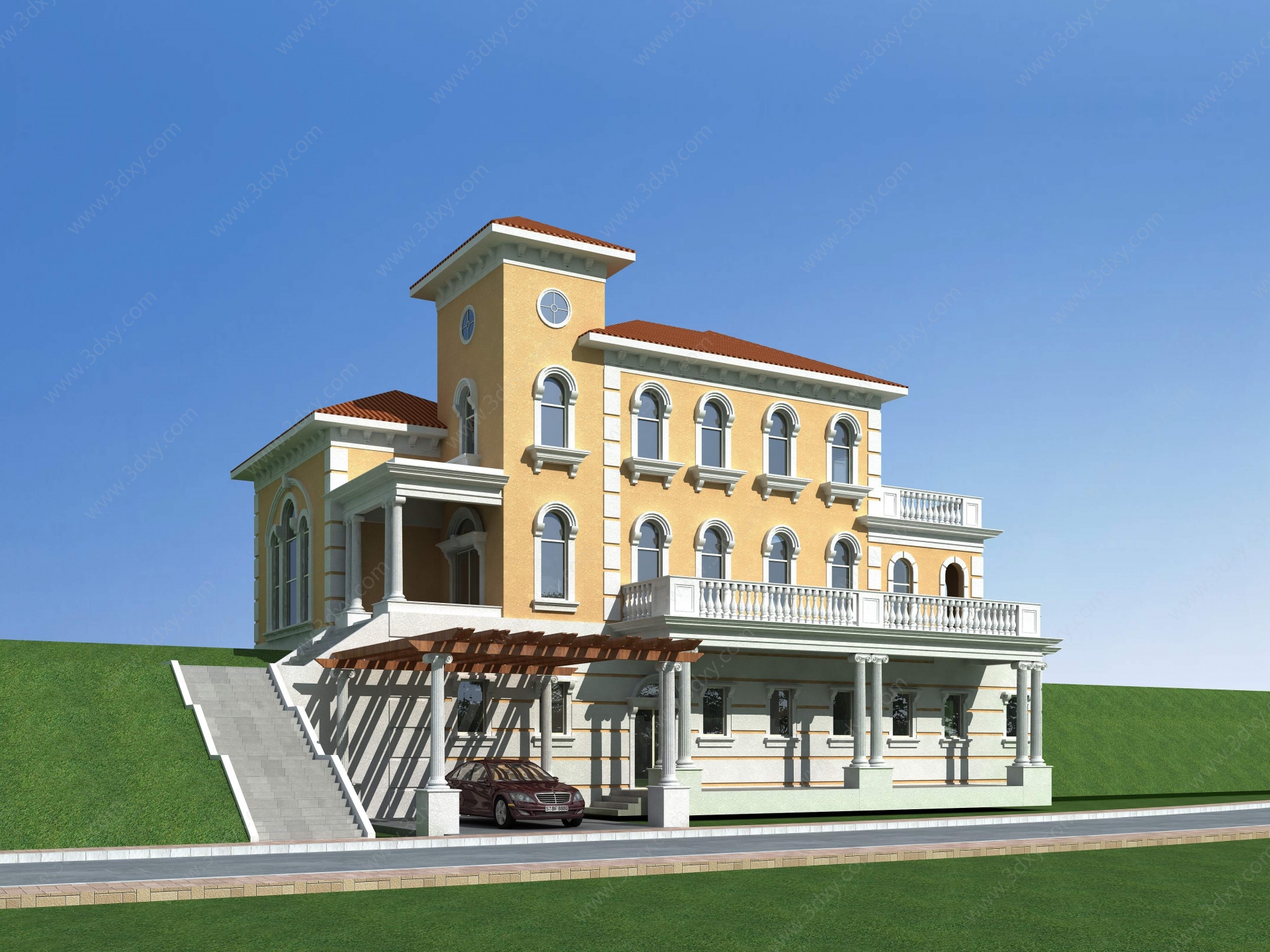 欧式独栋别墅别墅3D模型