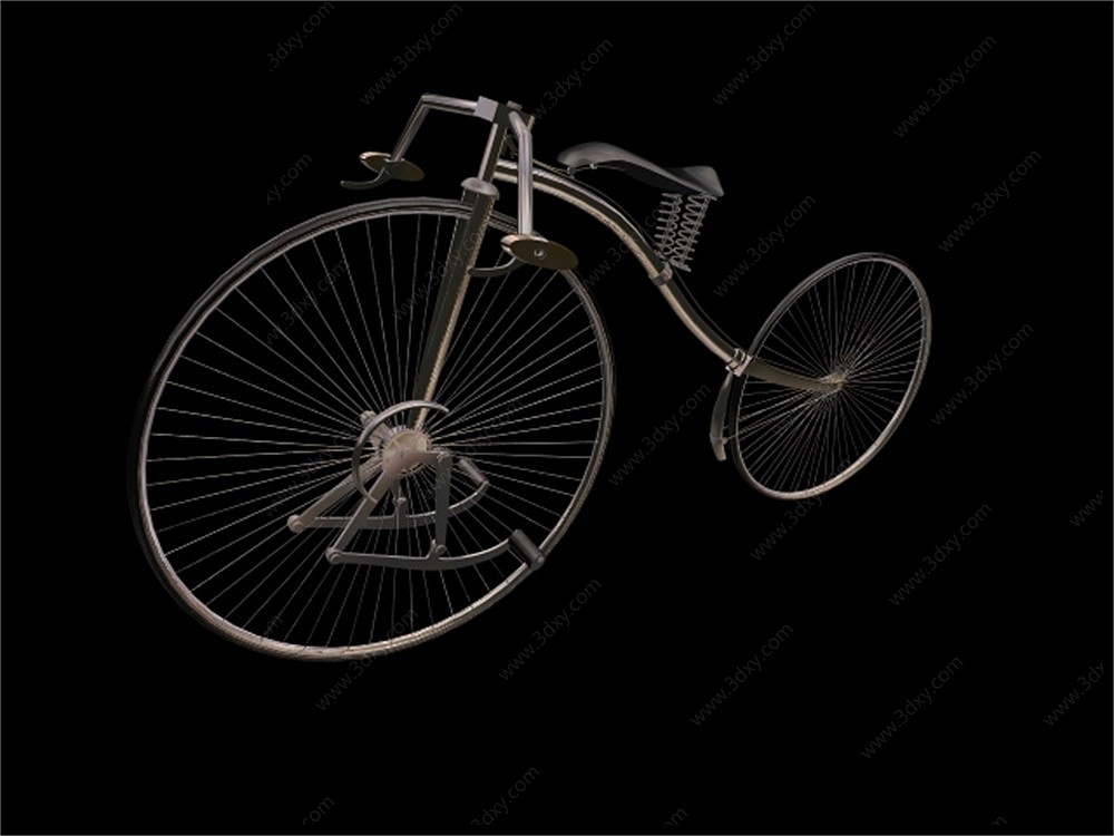 怀旧自行车3D模型