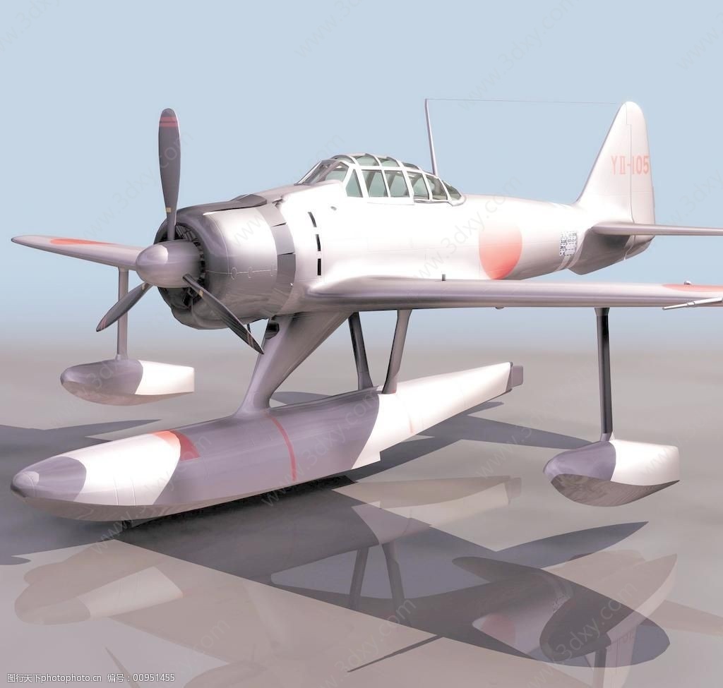 一战A6M2N战斗机3D模型