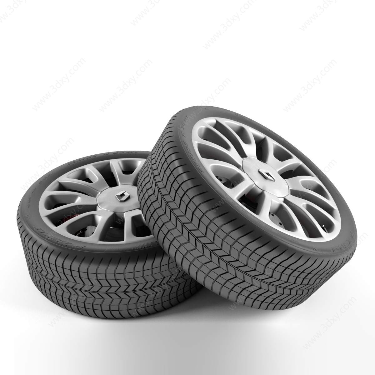 现代汽车轮胎3D模型