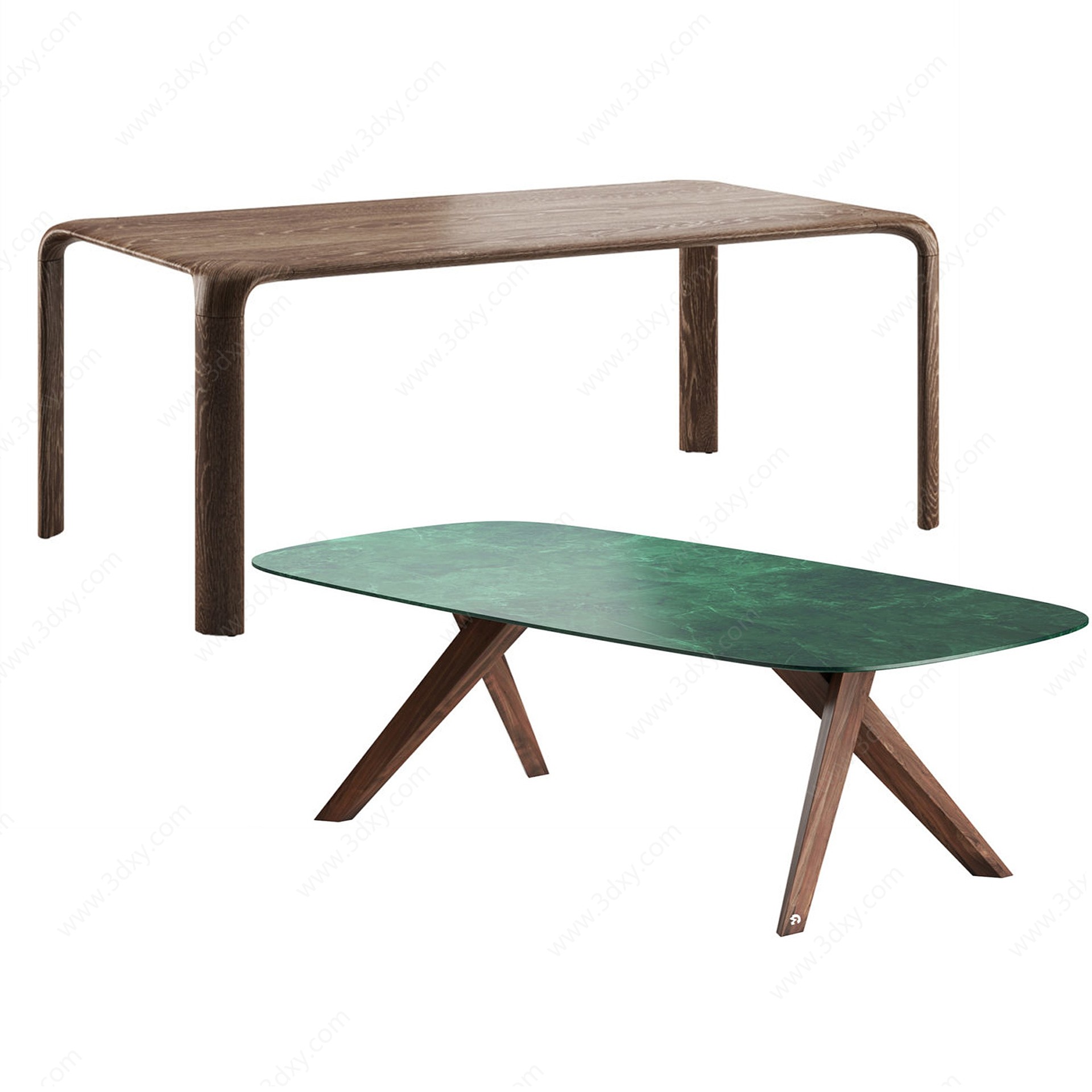 北欧实木餐桌办公桌3D模型