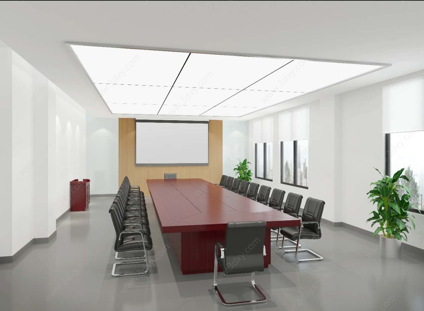 中式会议室3D模型
