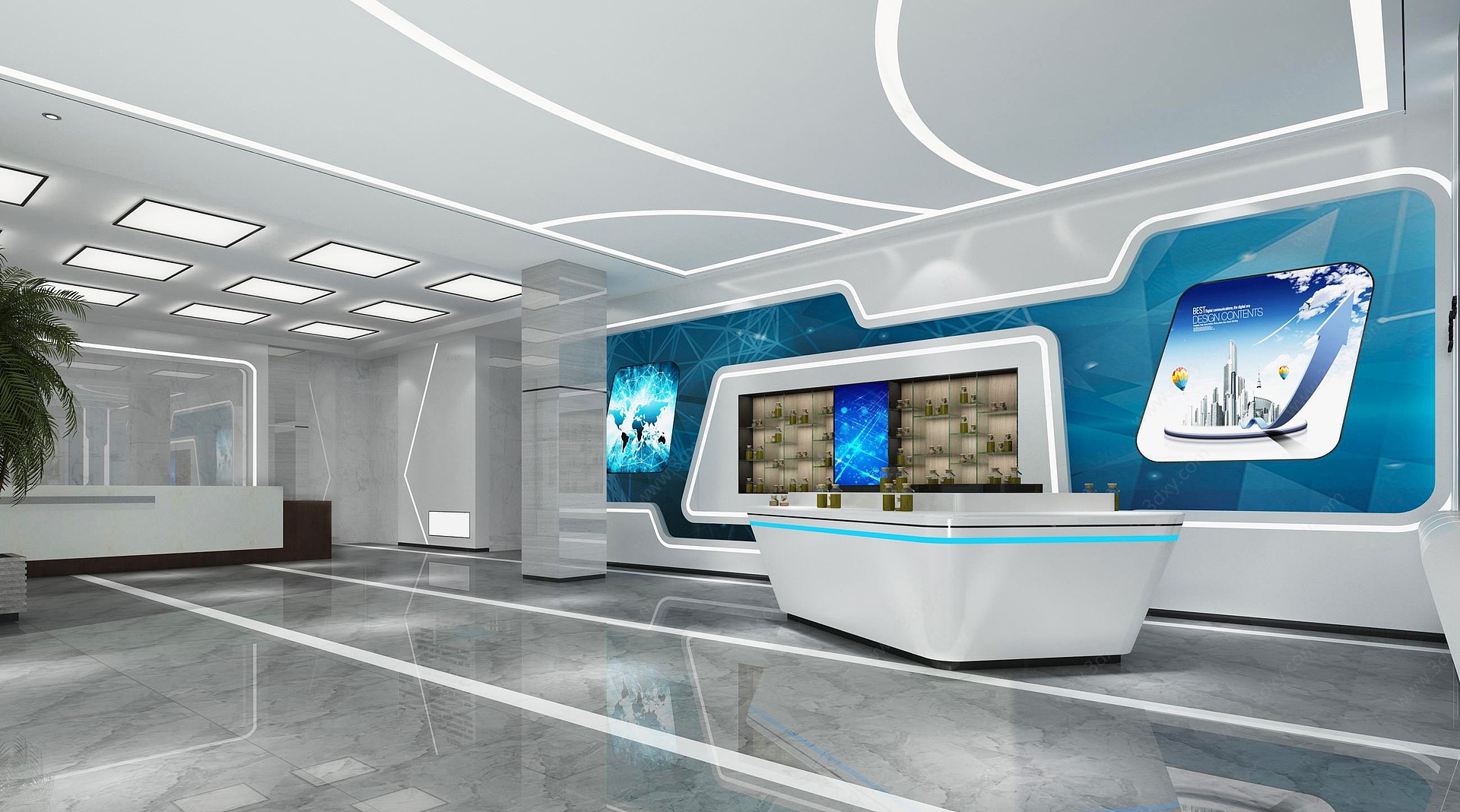 现代科技楼展厅3D模型