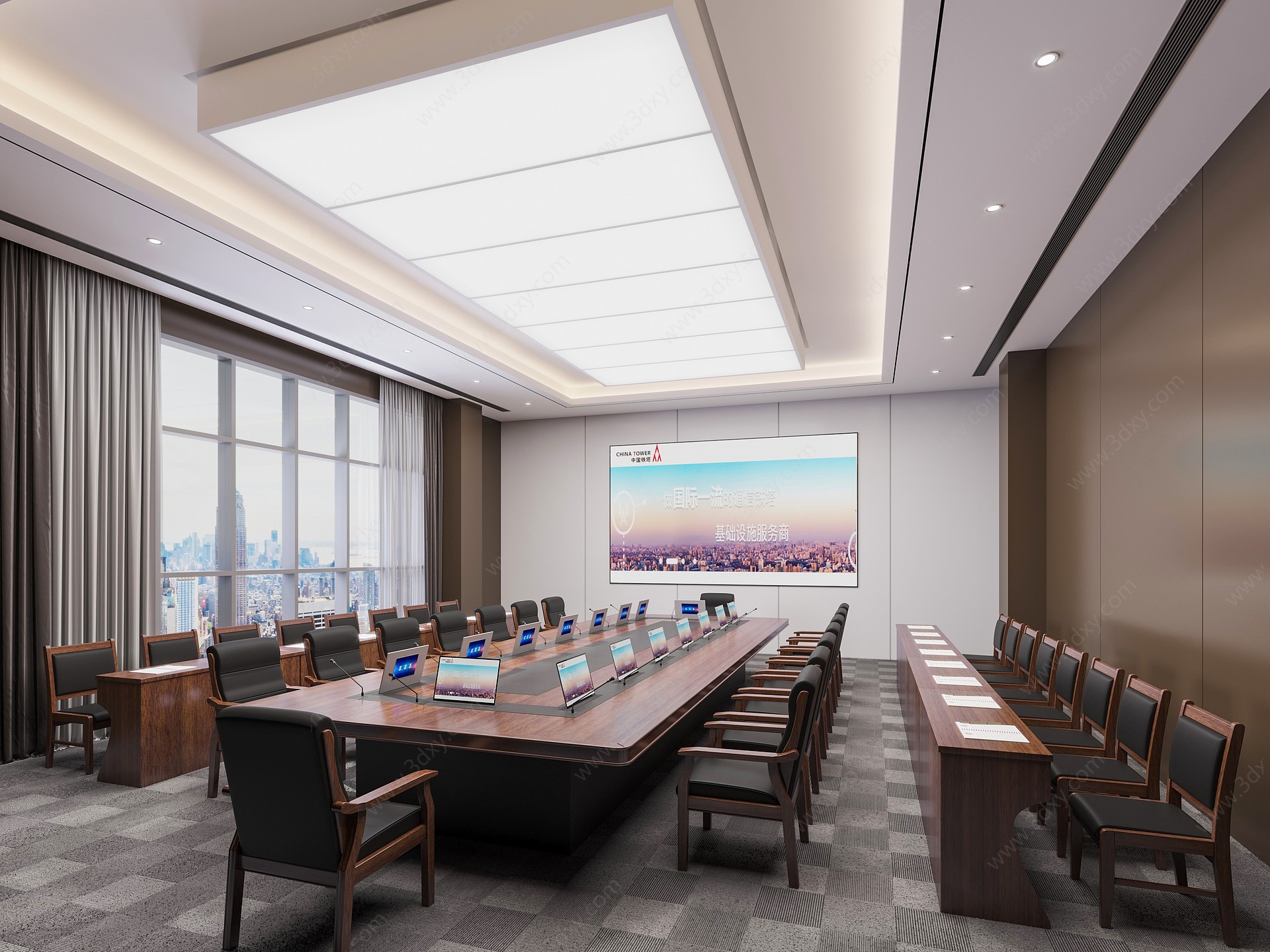 现代政府部门会议室3D模型