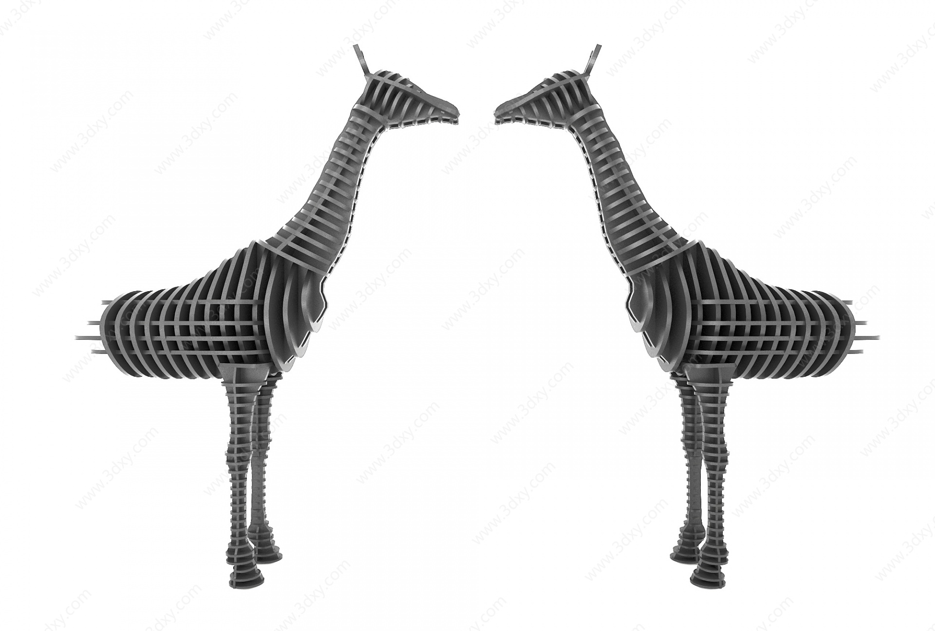 斑马雕塑3D模型