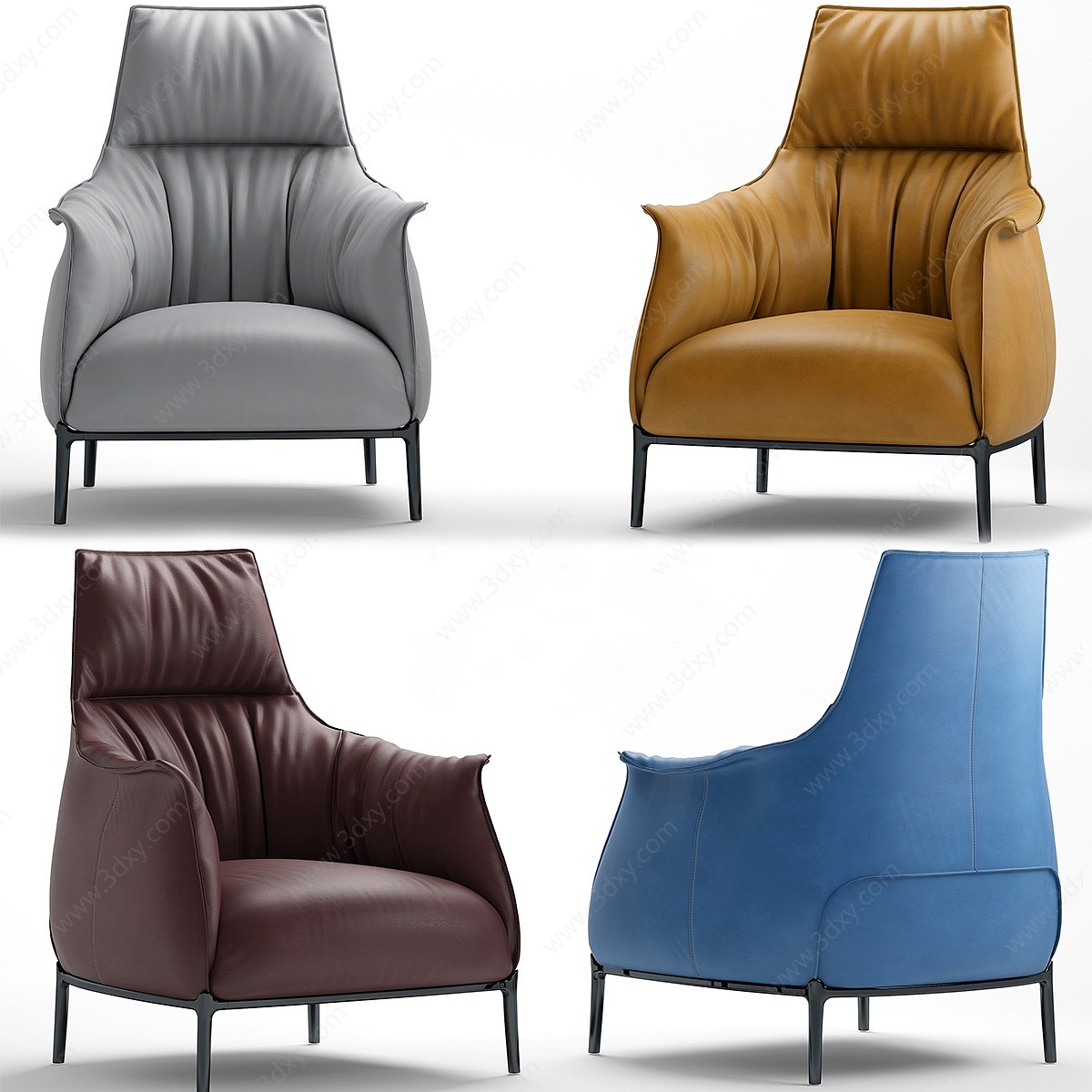 现代沙发椅组合3D模型