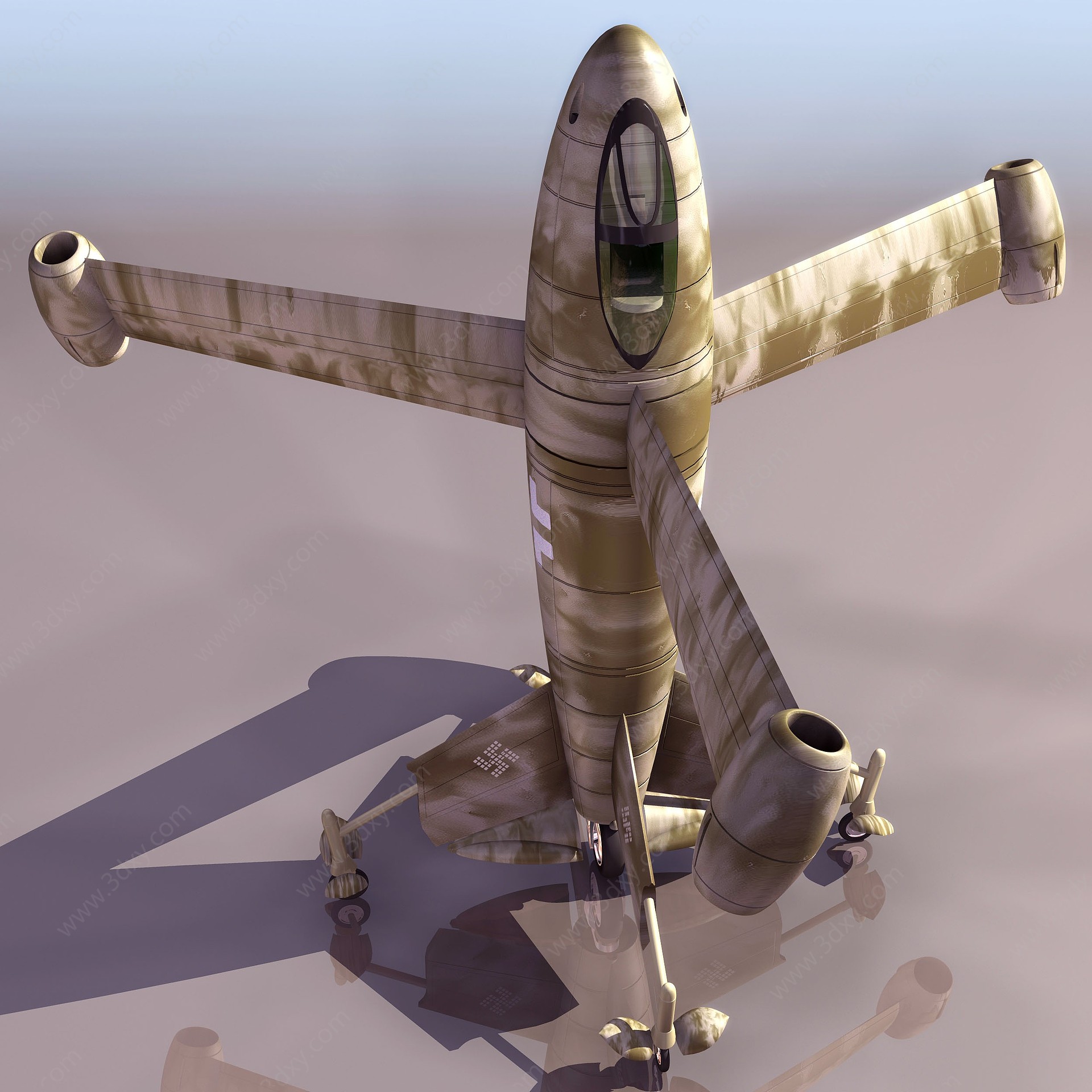 FW3FL直立飞机3D模型