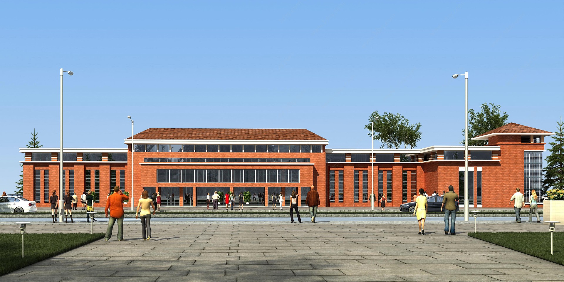 现代学校办公楼3D模型