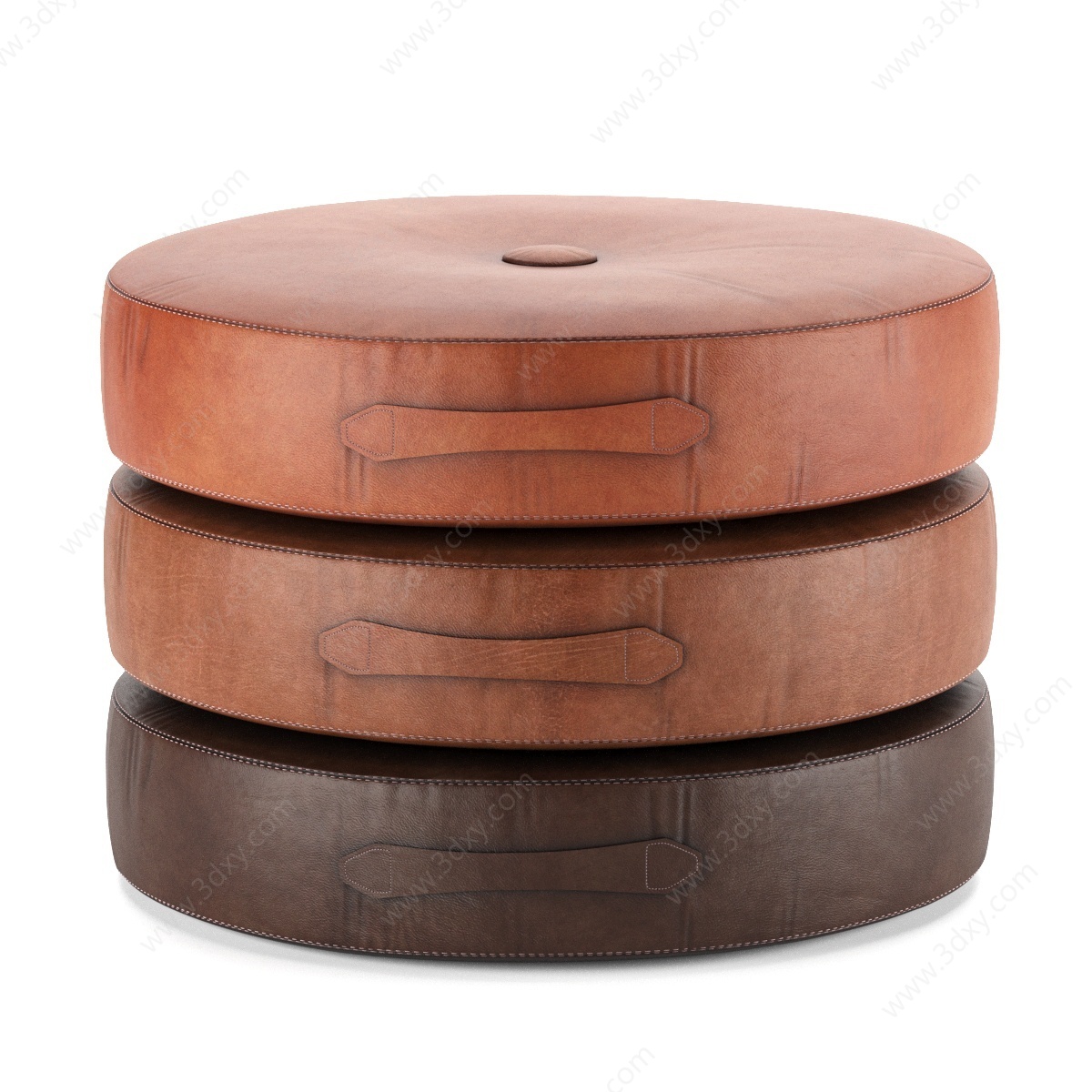 现代皮革圆形凳子3D模型