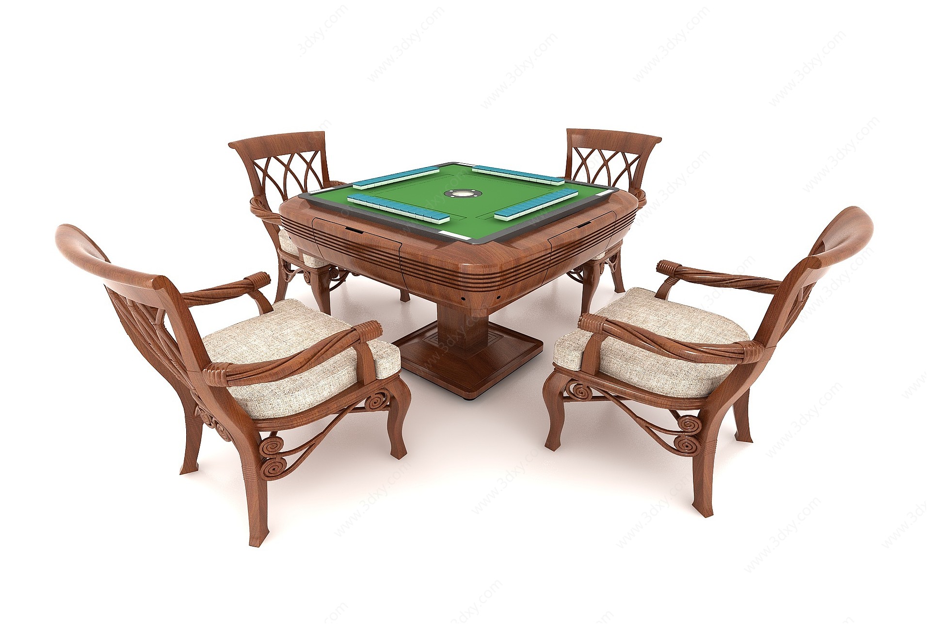 自动麻将桌休闲桌3D模型