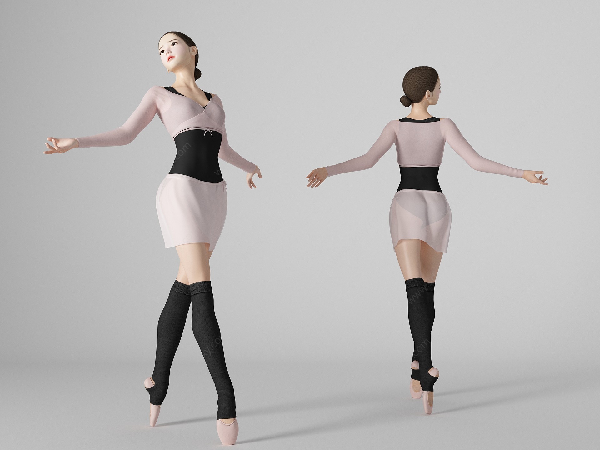 芭蕾舞蹈美女人物3D模型