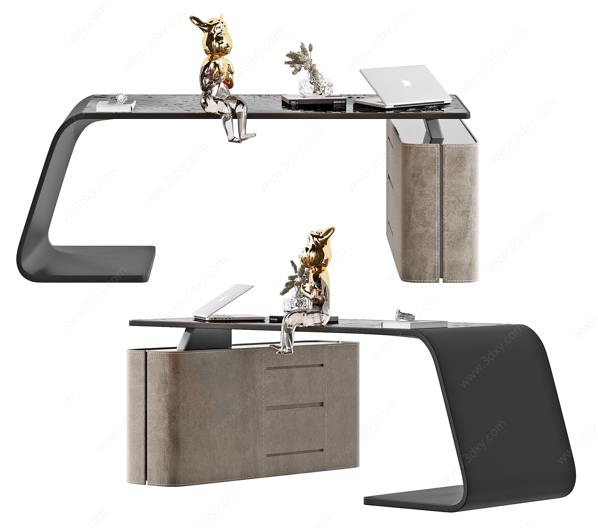 现代经理办公桌3D模型
