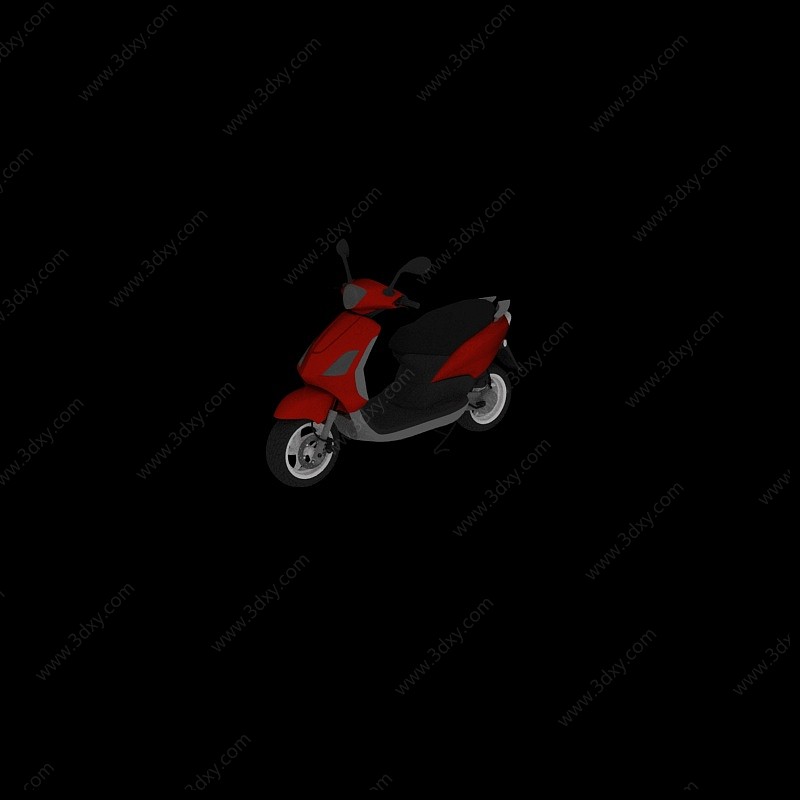 红色电动车3D模型