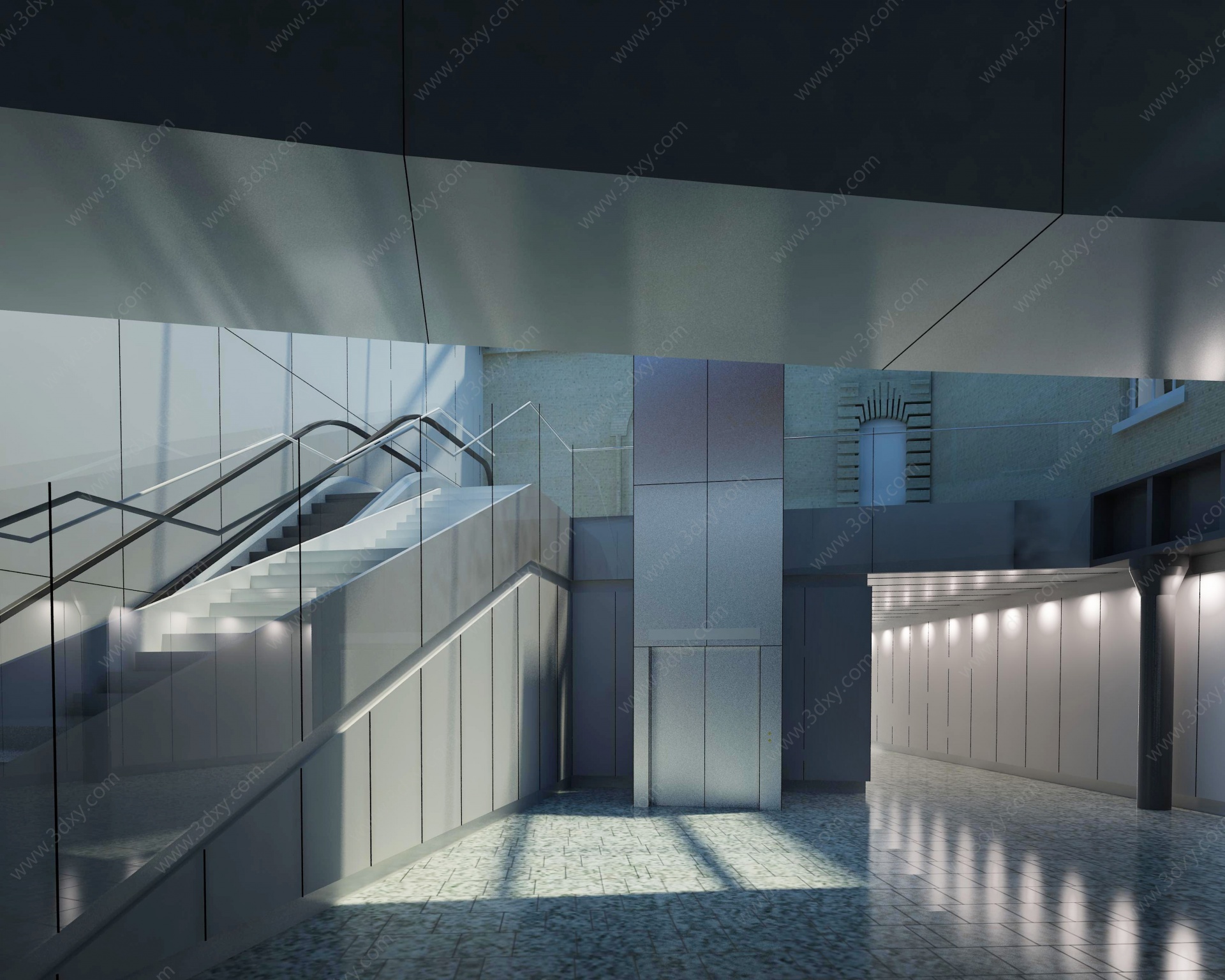 现代电梯扶梯3D模型