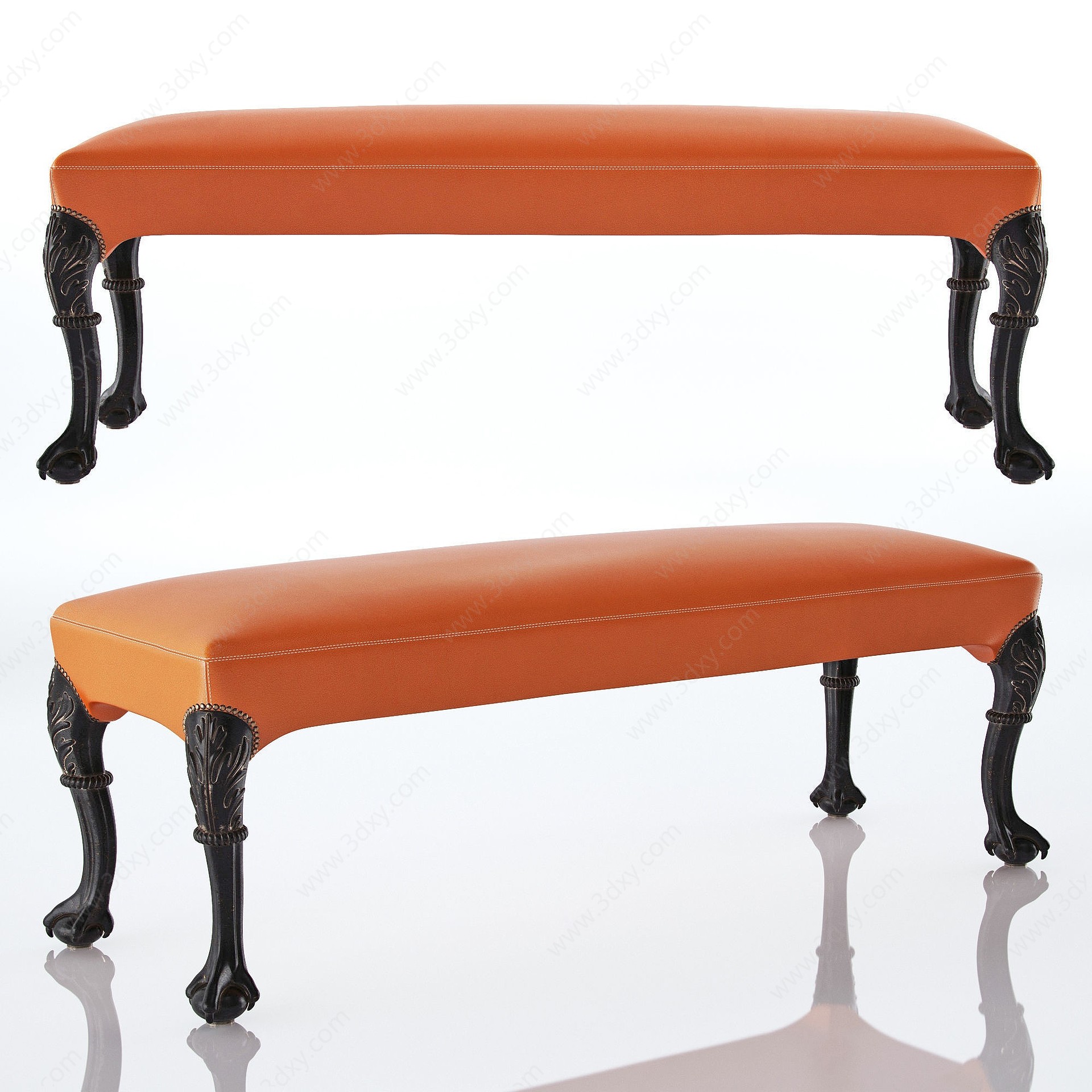 简欧沙发凳床尾凳3D模型