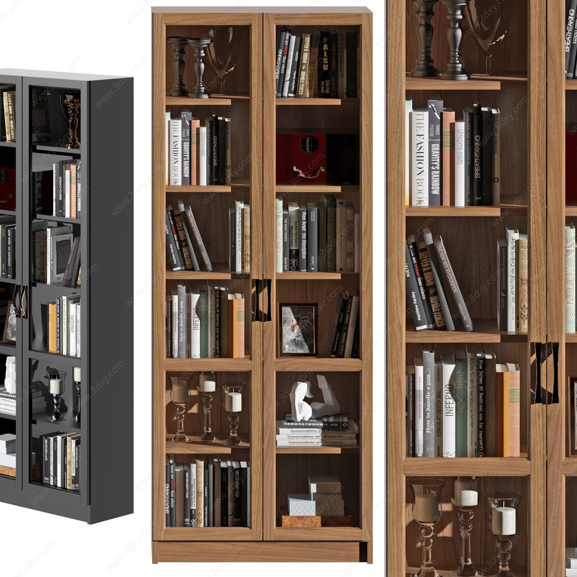 现代书架书柜3D模型