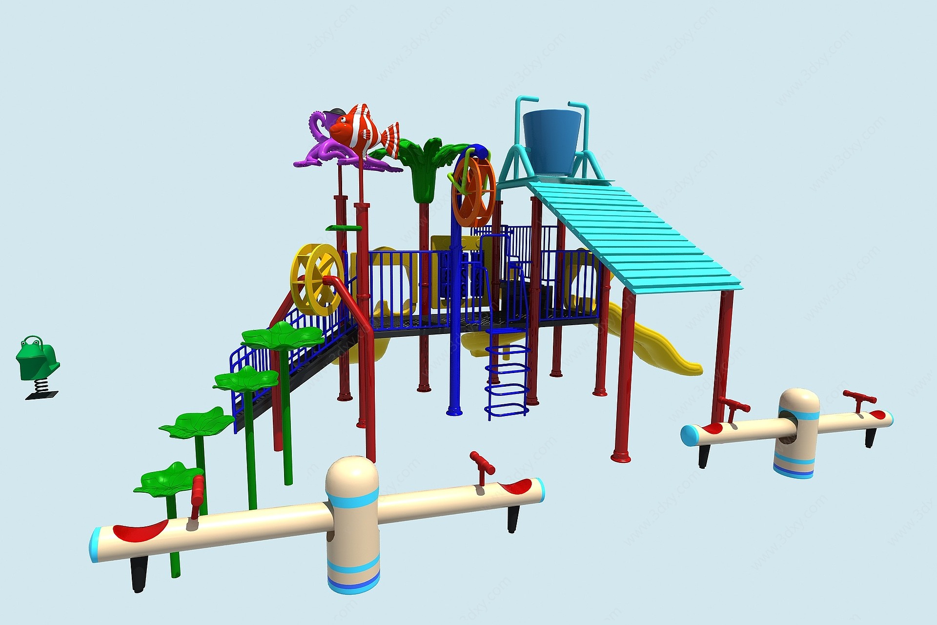 水上滑梯水上乐园3D模型