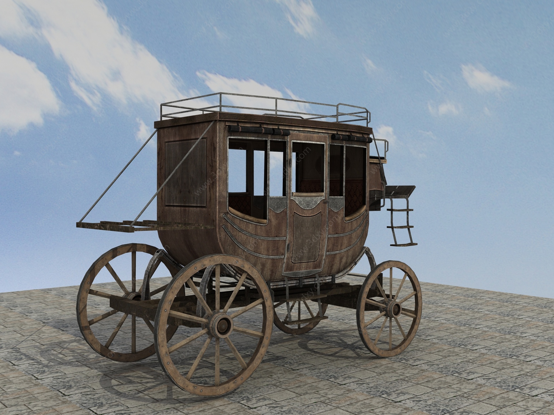乡村规划中国文化系列小车3D模型