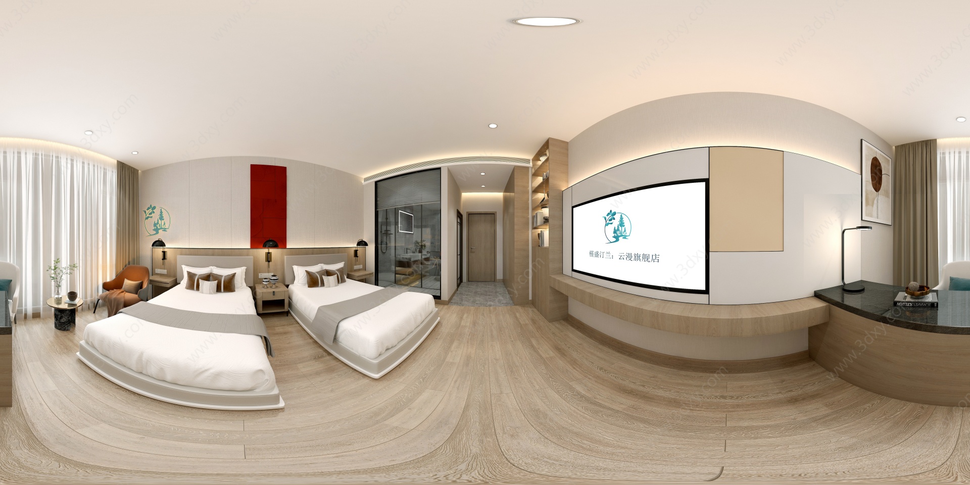 现代酒店客房3D模型