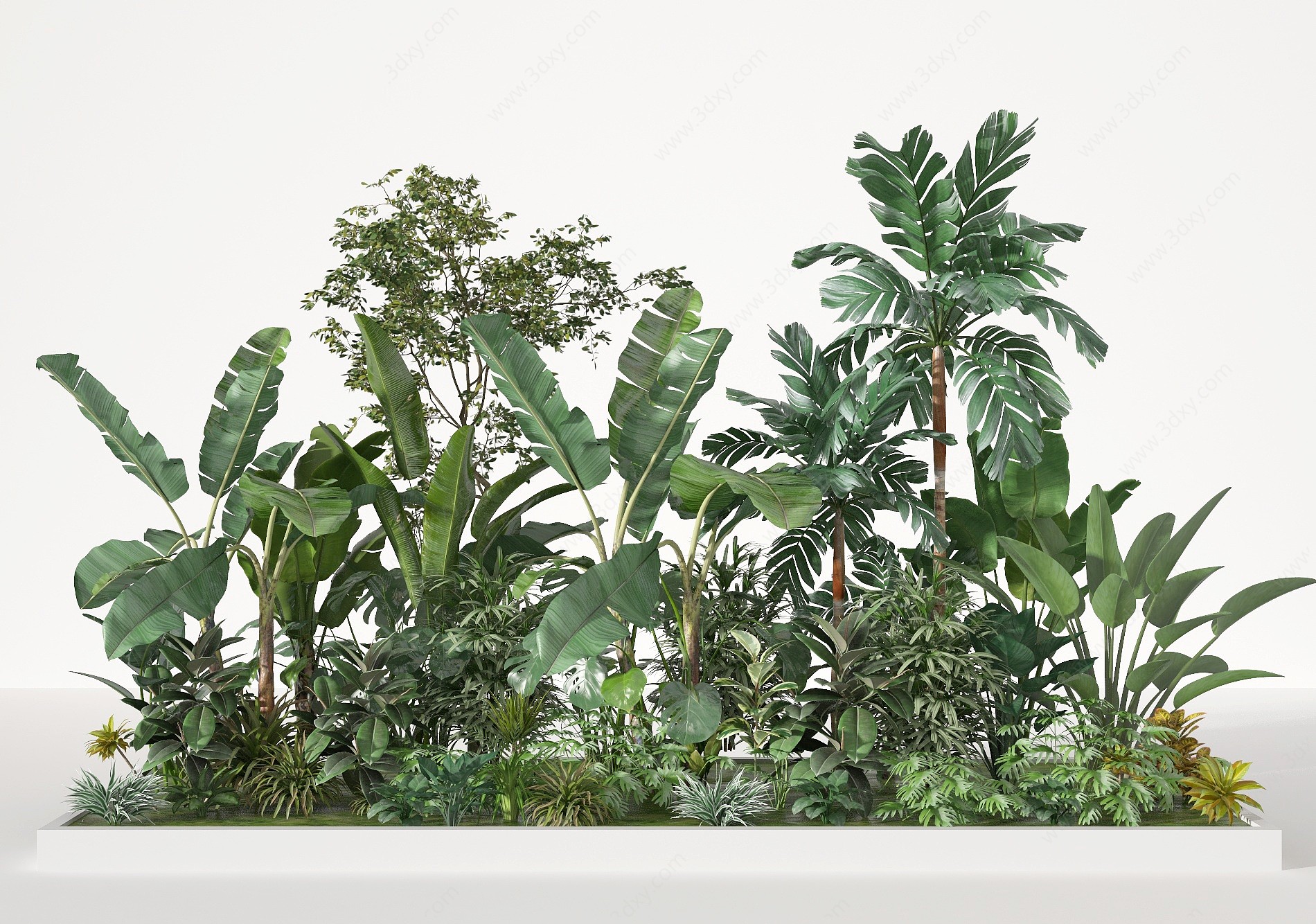 现代盆栽景观3D模型