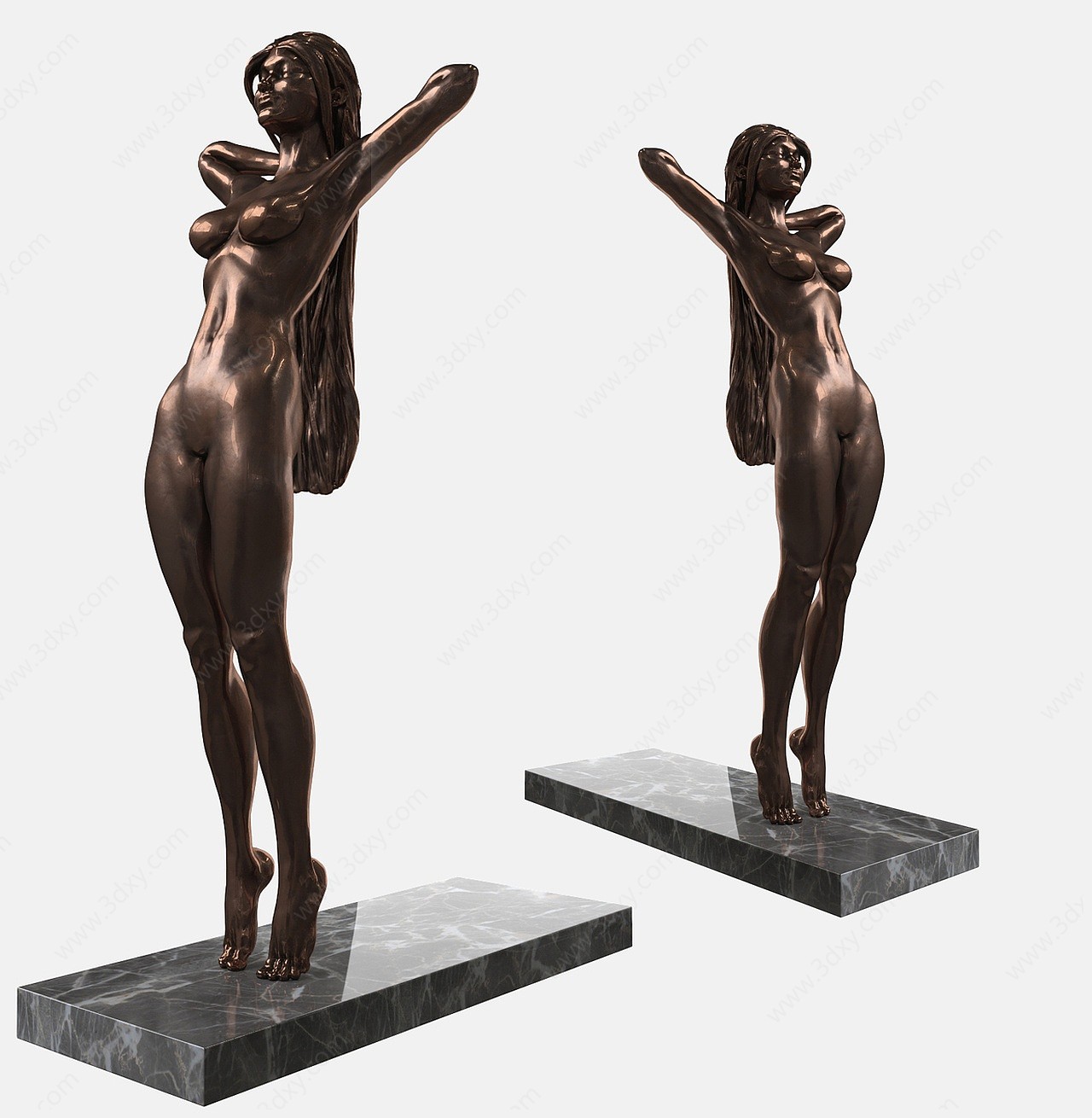 现代人体艺术铜件饰品摆件3D模型