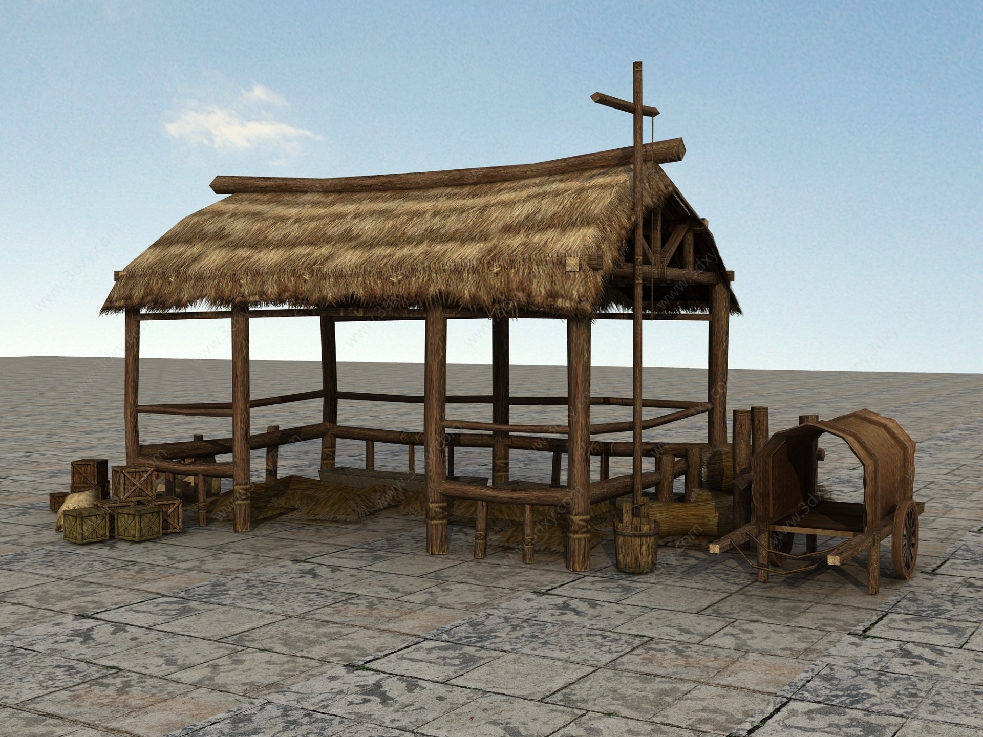 中国乡村文化系列建筑设施3D模型