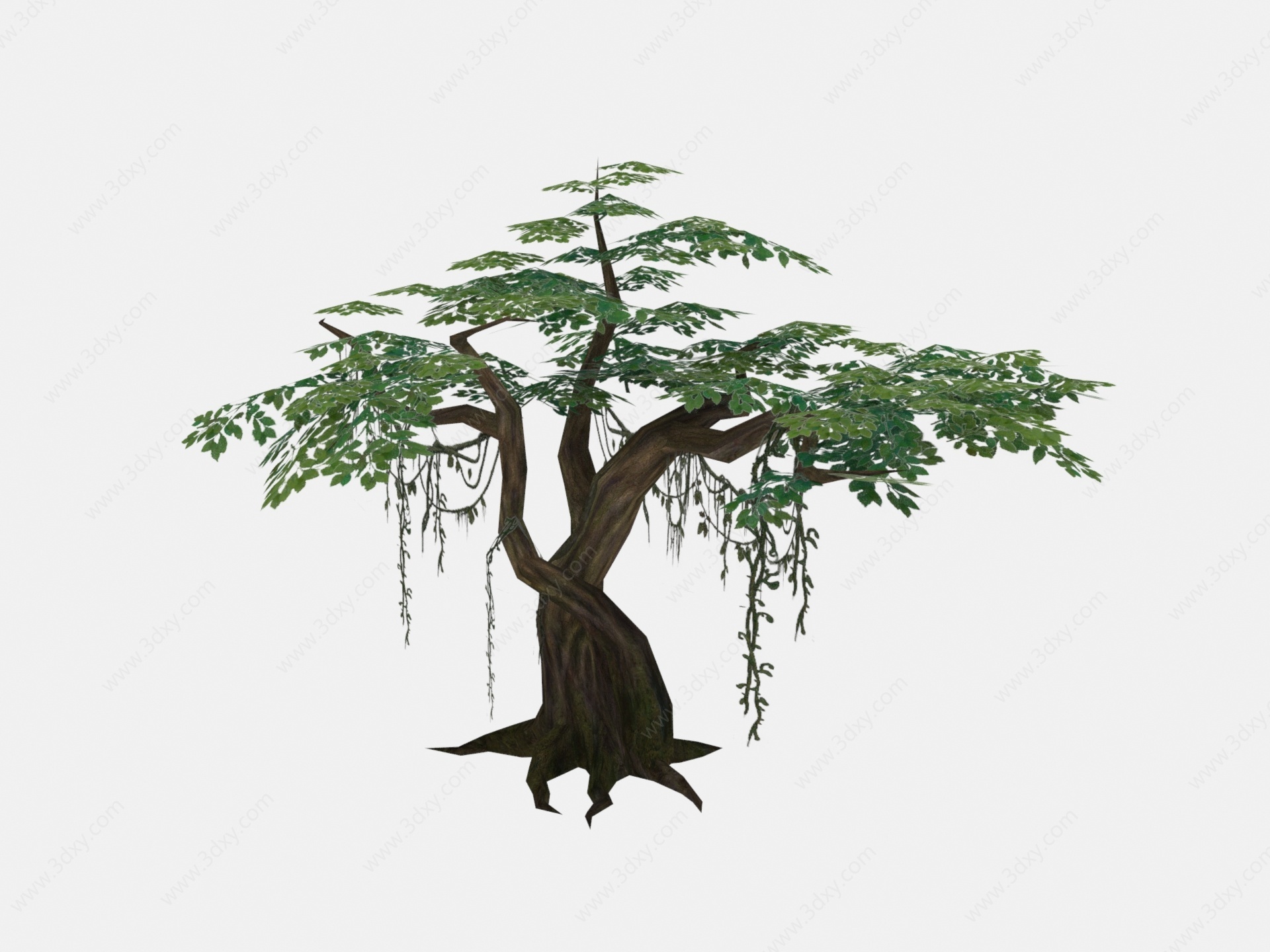 现代植物绿藤树木3D模型