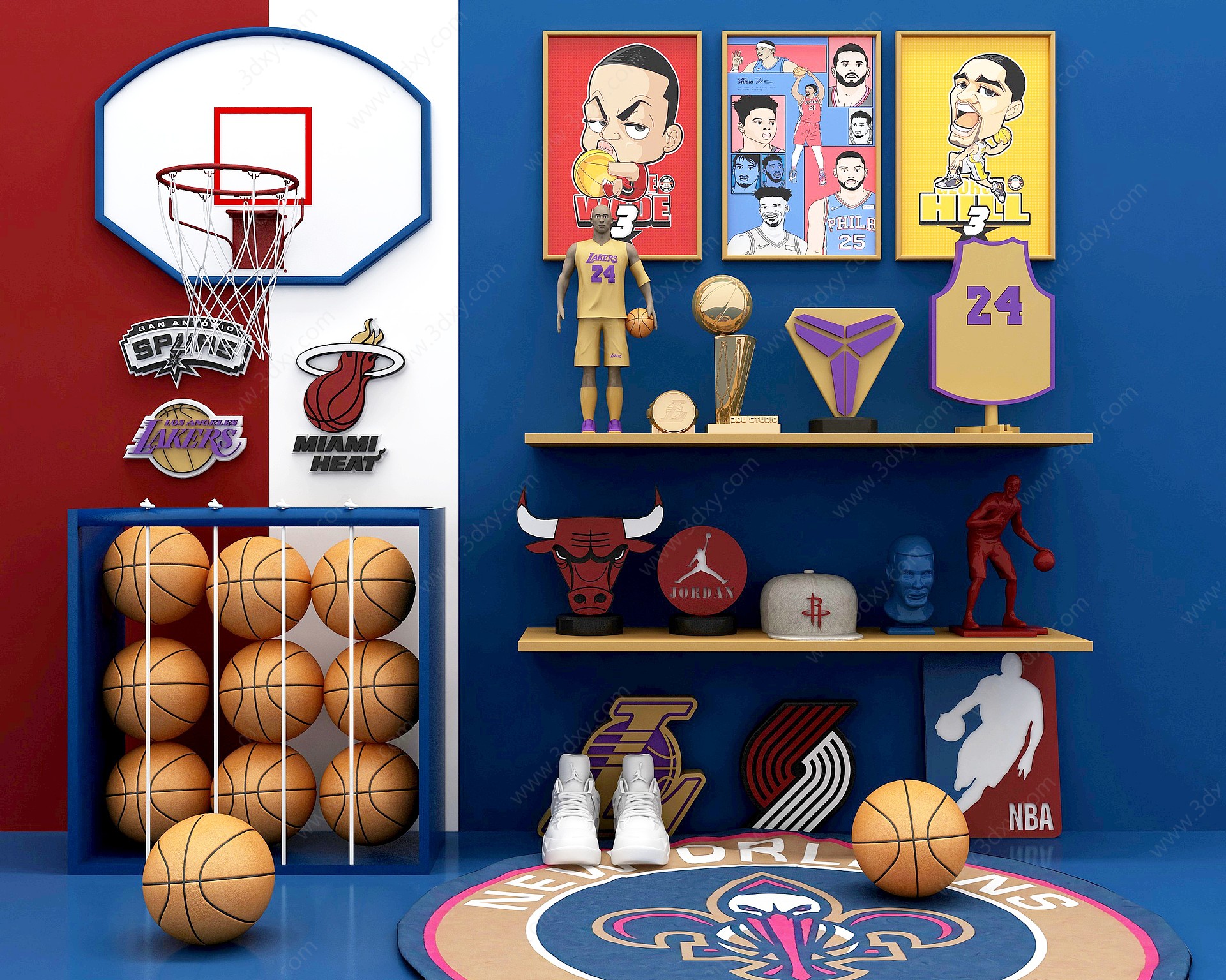 NBA篮球摆件3D模型