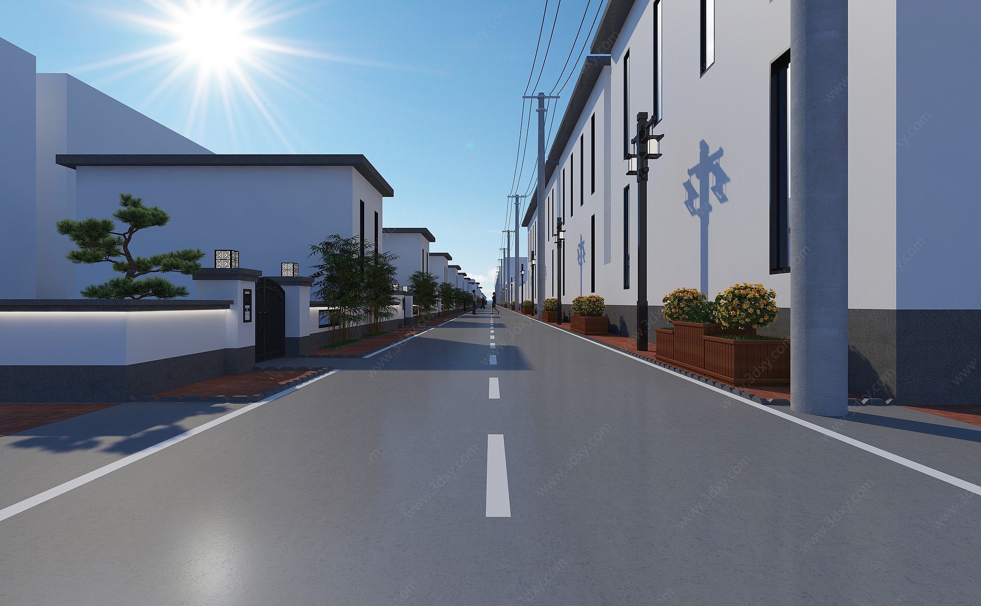 农村改造街道3D模型