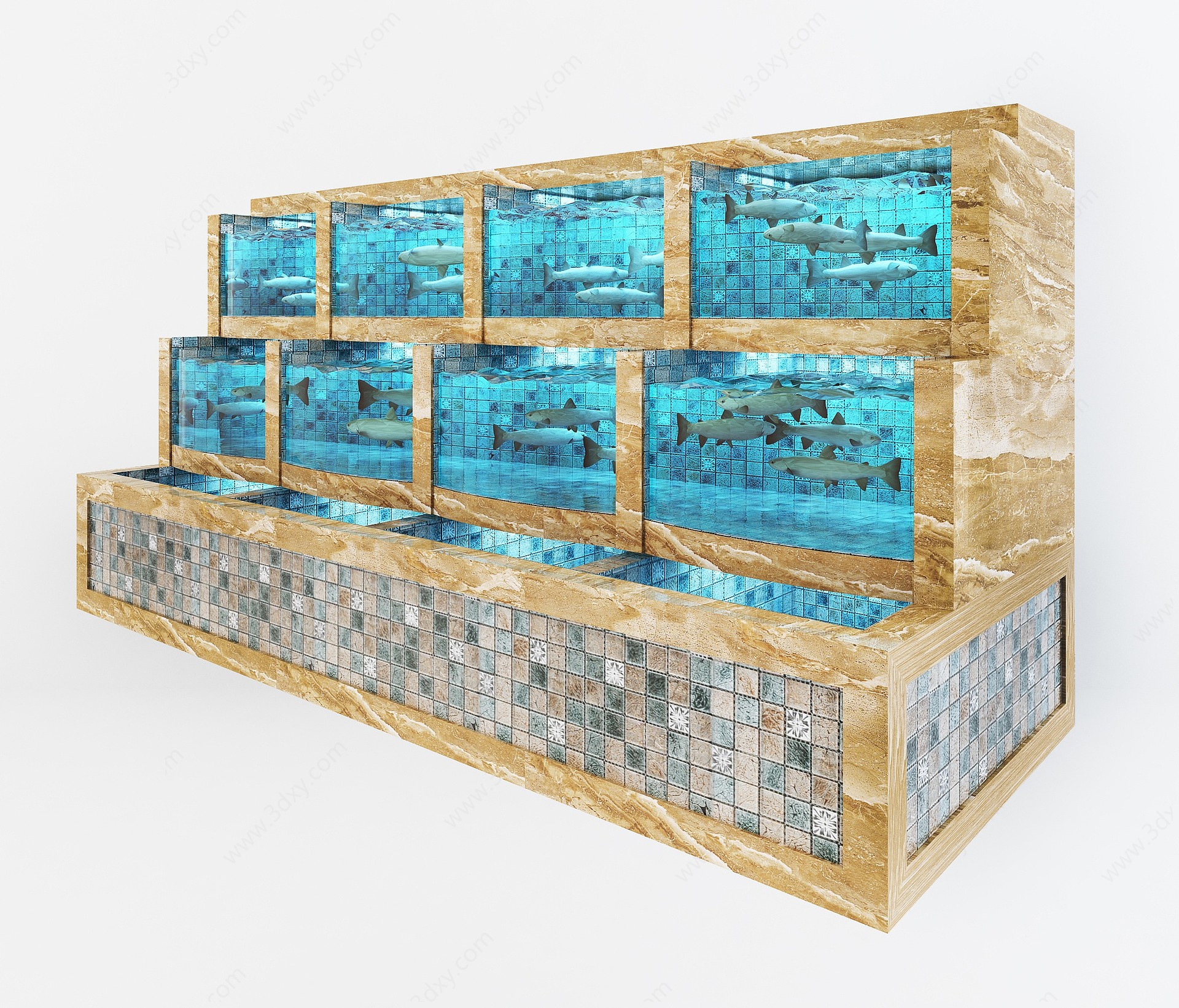 海鲜排挡鱼缸3D模型