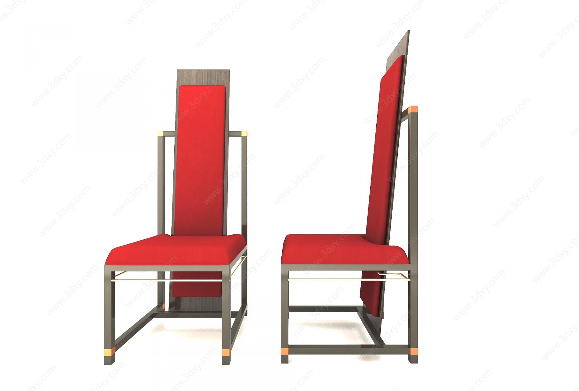 高背椅子3D模型