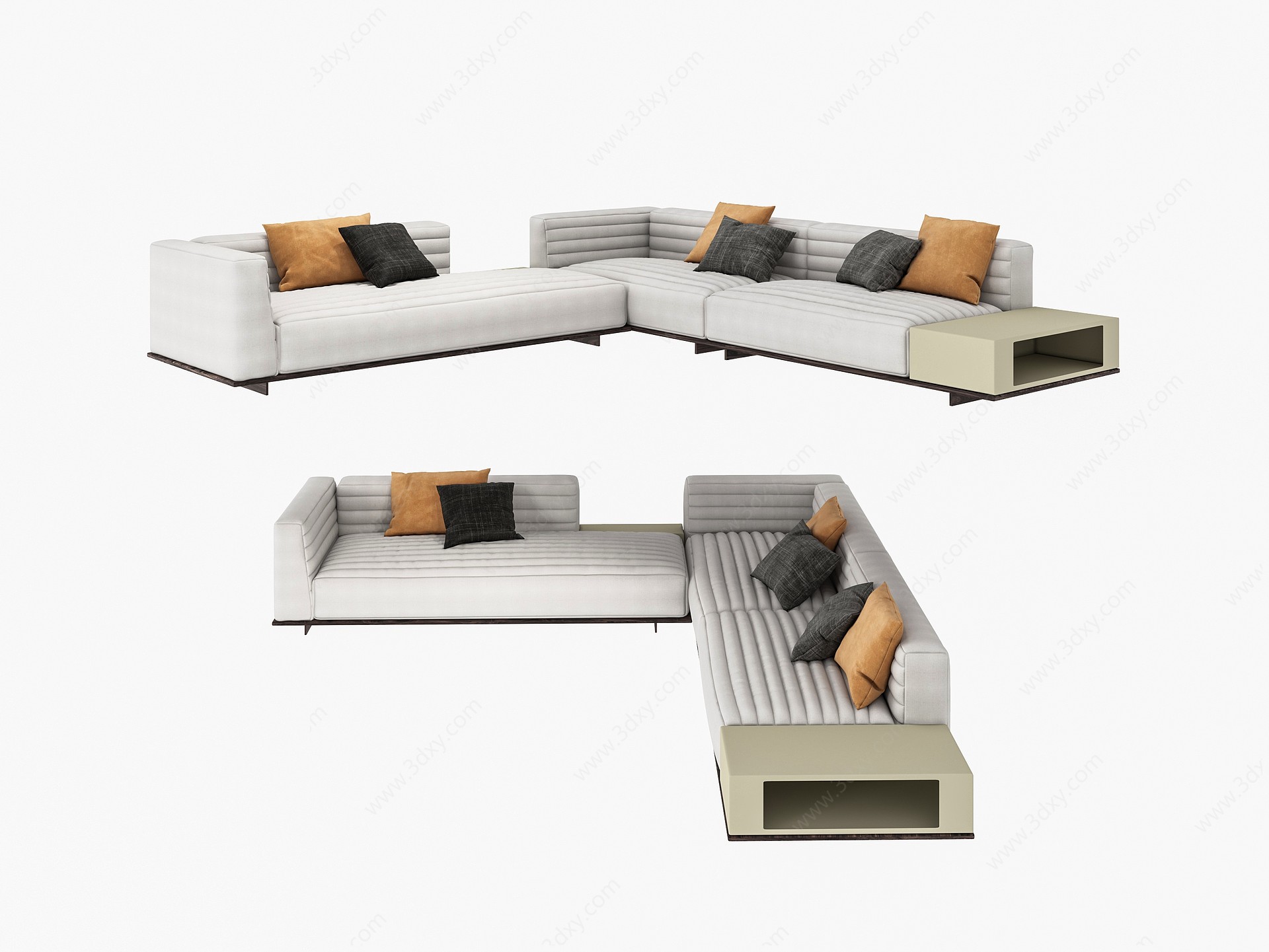 现代转角沙发3D模型